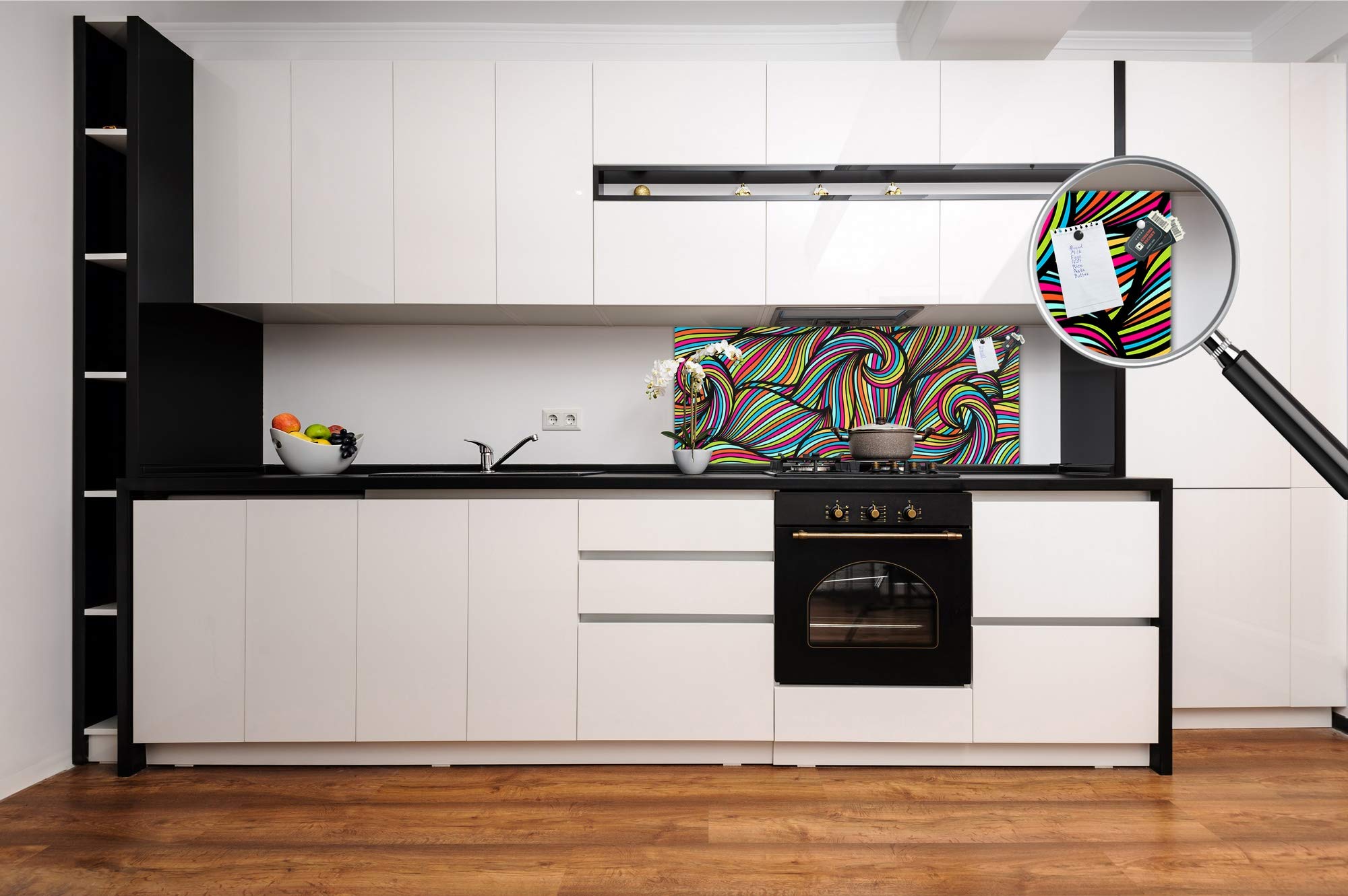 Tempered Glass Magnetic Splashback - Fantasy & Sci-Fi Series MBBS13 - Modern Kitchen Backsplash for Stove & Countertop Protection