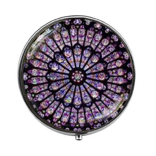 Stained Glass Notre Dame de Paris Pill Box - Elegant Charm Jewelry Box & Glass Candy Container - Perfect for Travel, Home Decor, and Gift Giving