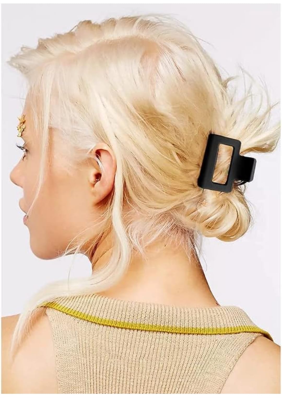 Accesar 4-Piece Matte Square Hair Claw Clips for Women - 2 Inch Hair Clips for Thick Hair, Non-Slip Grip (Multicolor) - Perfect for Ponytails, Buns & Everyday Hairstyles