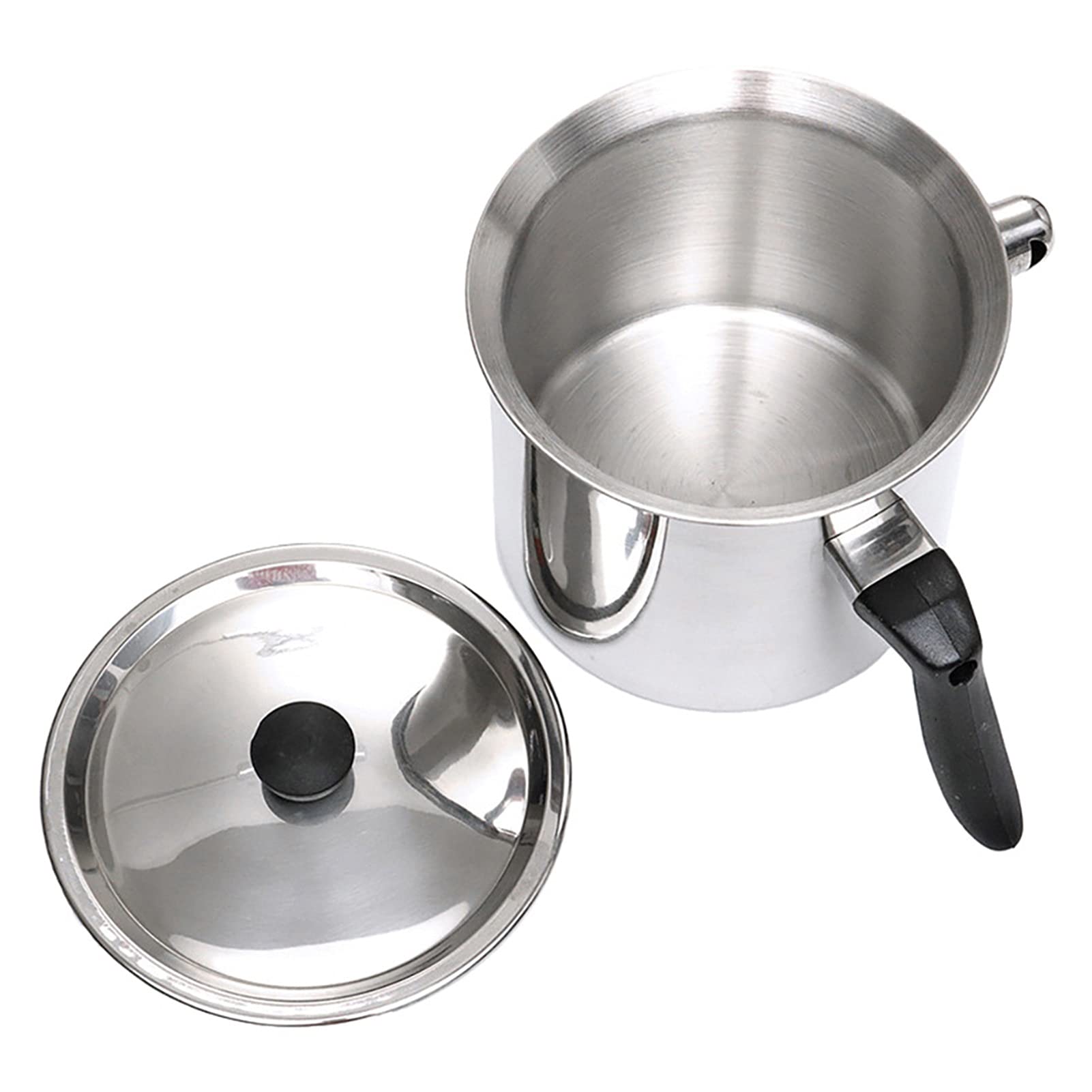 1L Stainless Steel Milk Pan with Lid - Milk Boiler Pot for Stovetop & Induction - Perfect for Heating Milk, Making Hot Chocolate & Baby Formula