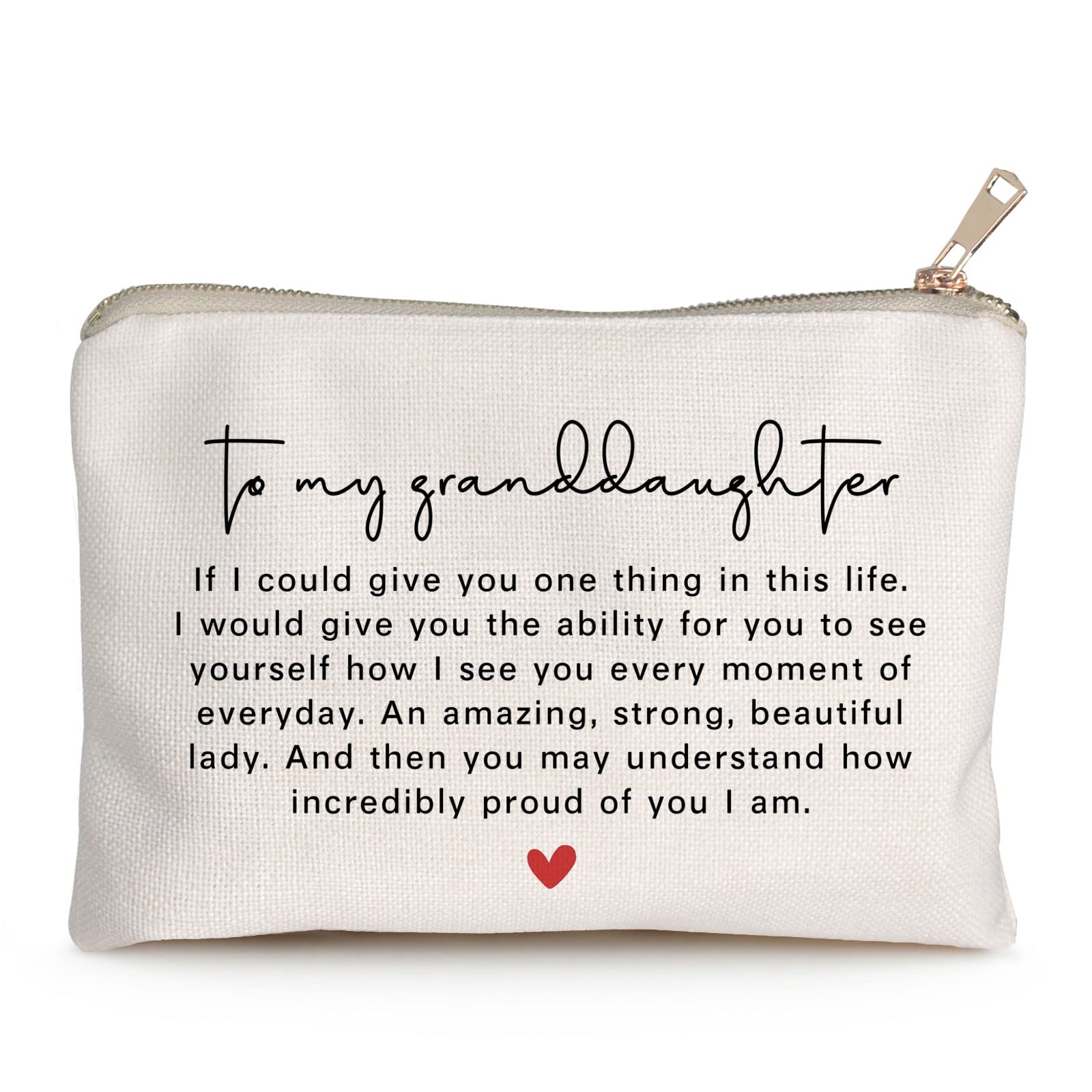 Personalized Makeup Bag Gift for Granddaughter - Perfect for Graduation, Birthday & Wedding | Cosmetic Organizer Pouch for Teens & Women | Ideal Gift from Grandmother