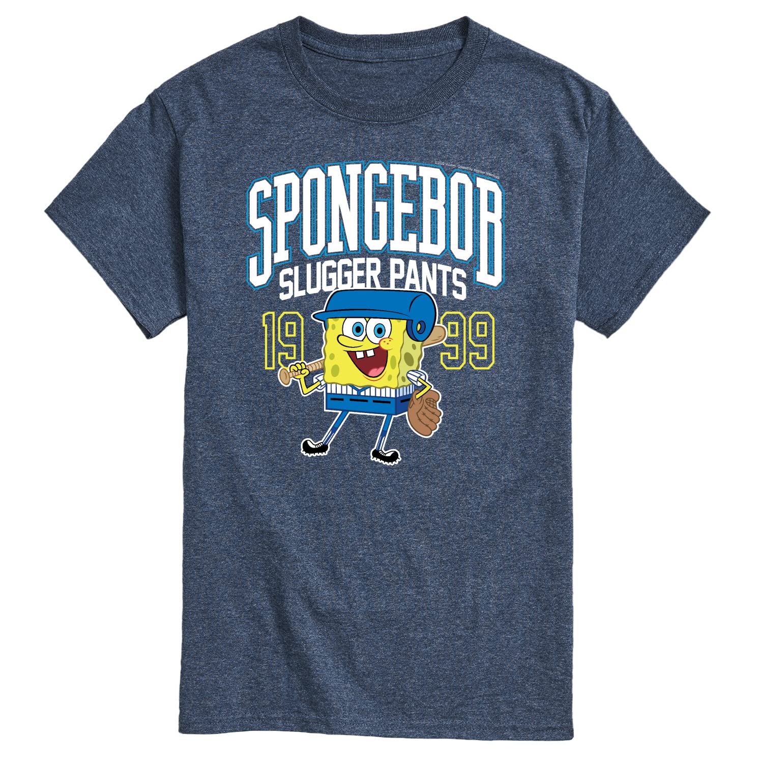 HYBRID APPAREL Spongebob Squarepants Graphic T-Shirt for Men - Soft Cotton Short Sleeve Casual Tee with Spongebob Slugger Design - Perfect for Cartoon Fans, Beach Outings & Casual Wear