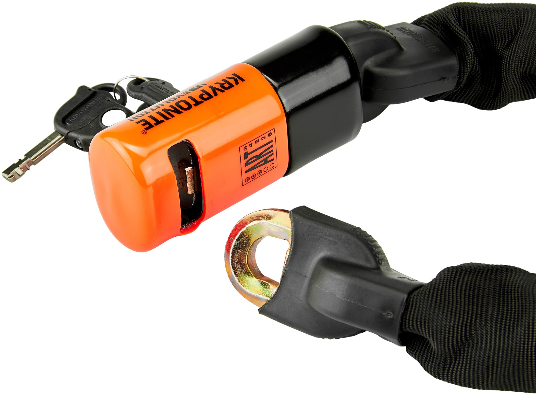 Kryptonite Evolution 4 1016 Chain Bike Lock - Heavy Duty Bicycle Security with 14mm Hexagonal Chain - Black (2018 Model) - Perfect for Urban Commuting, Bike Parking & Theft Protection