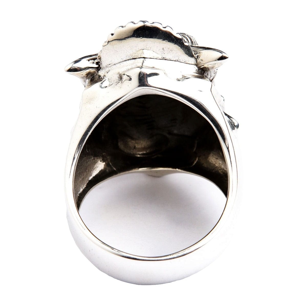 Japanese Devil Mask 925 Sterling Silver Biker Ring for Men - Handcrafted Gothic Punk Jewelry - Perfect for Motorcycle Riders, Halloween Costumes & Alternative Fashion