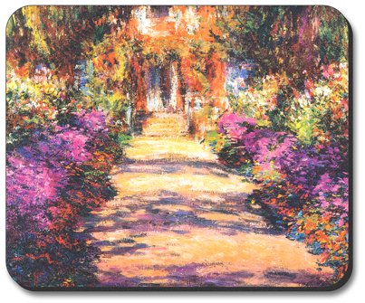 Monet Art Plates: The Garden Path Mouse Pad - Non-Slip Desk Mat for Office & Gaming, Perfect for Computer & Laptop Use