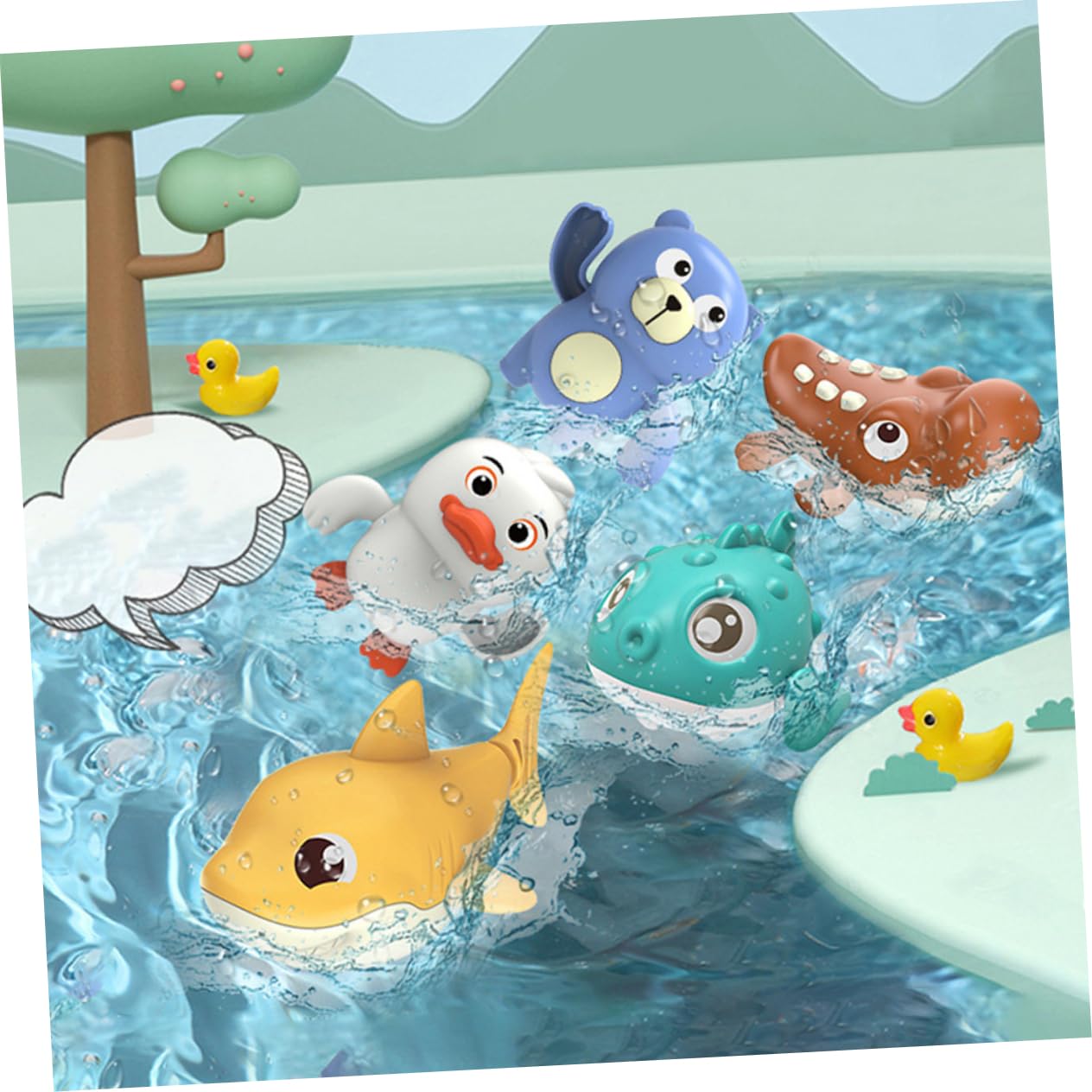 VICASKY 12-Piece Baby Bath Toys Set - Colorful Floating Water Turtles & Fun Shower Toys for Toddlers & Kids - Safe PVC Bathtub Toys for Sensory Play, Bath Time Fun & Learning Activities