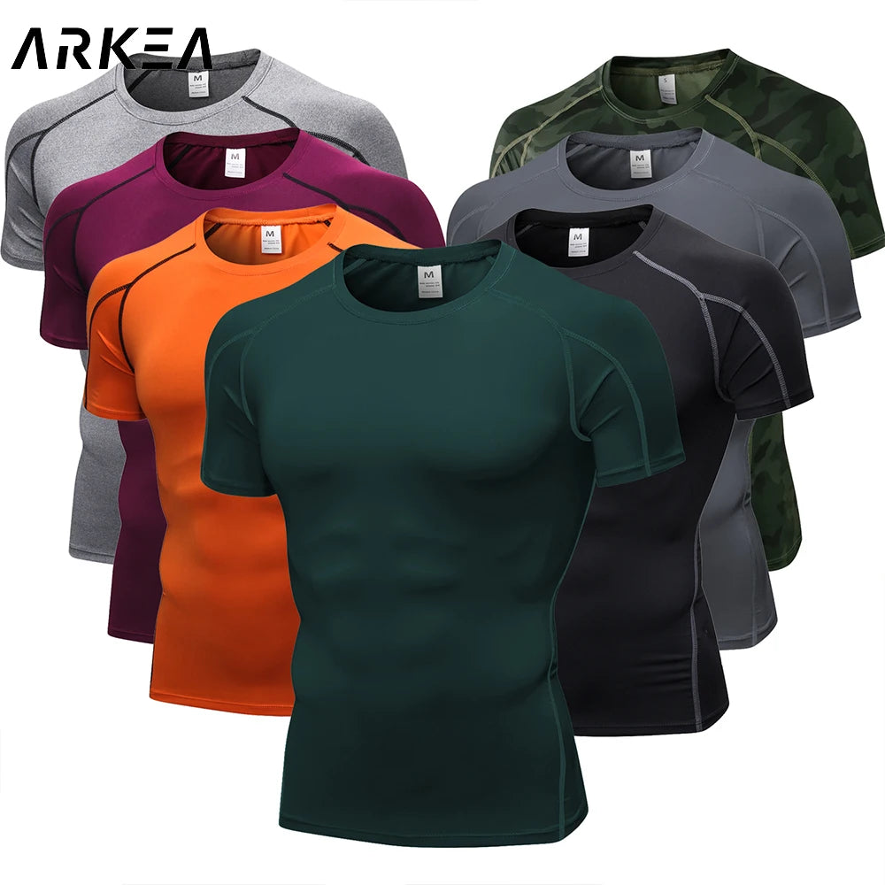Quick Dry Running Shirt for Men - Moisture Wicking Fitness & Gym Workout T-Shirt - Breathable Short Sleeve Compression Top for Bodybuilding, Jogging & Training - Ideal for Sports, Exercise & Active Lifestyle