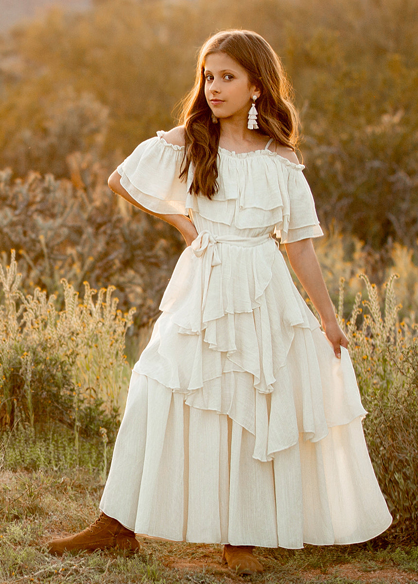 Litta Cream Dress for Women - Elegant Casual & Party Wear - Perfect for Weddings, Dates, and Special Occasions