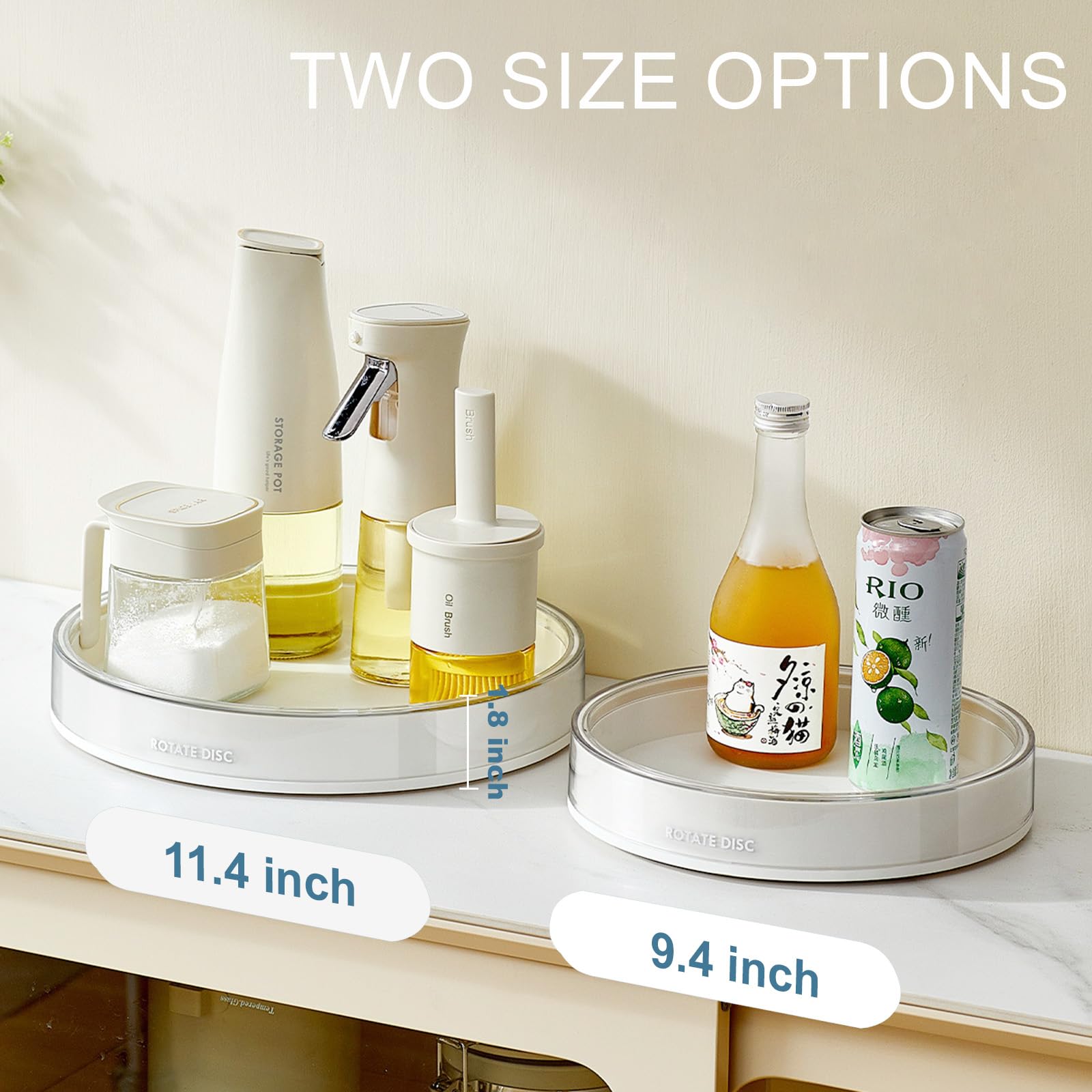 360° Rotating Makeup Organizer - Spinning Cosmetic Storage Tray for Perfume, Skincare & Beauty Products - White Lazy Susan Turntable for Bathroom Vanity, Dresser, Kitchen Countertop - Perfect for Small Space Organization & Quick Access
