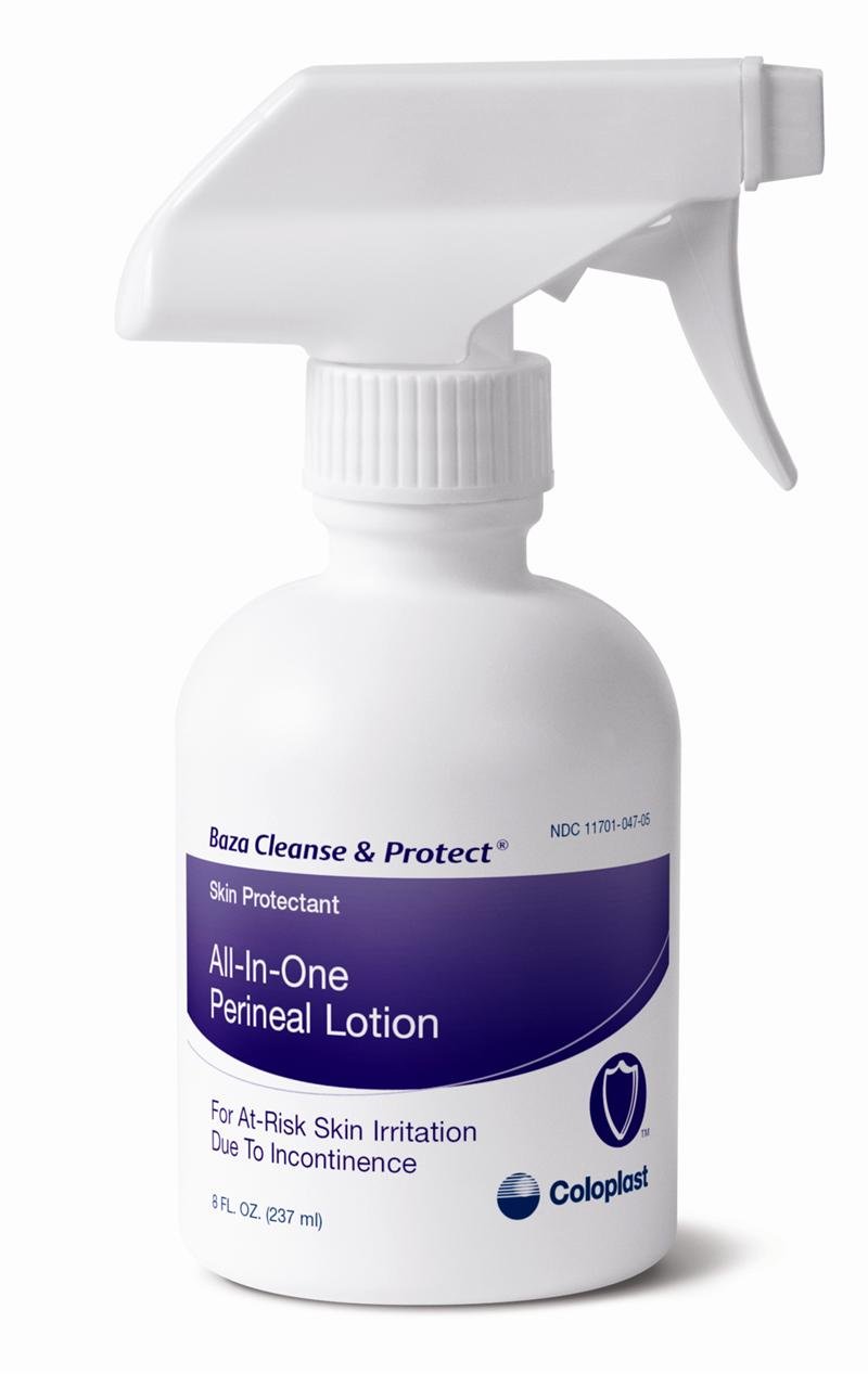 Coloplast 77121812 Perineal Lotion Baza Cleanse and Protect Lotion 8 Oz. Spray Bottle - Box of 12 | Gentle Skin Cleanser for Incontinence Care, Post-Surgical Hygiene & Daily Perineal Protection