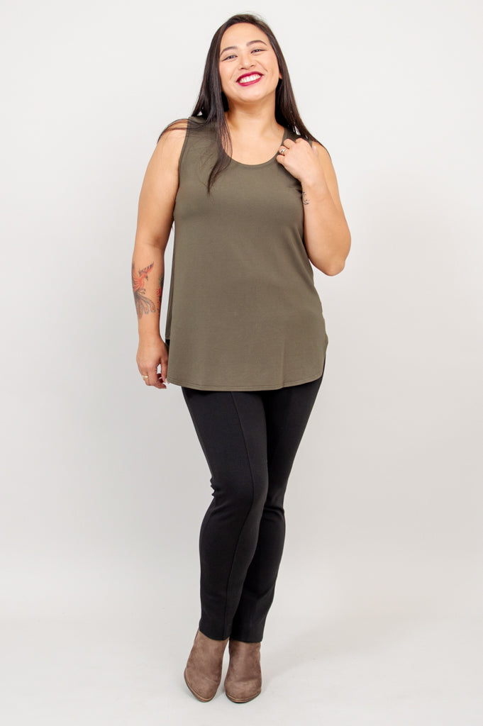 Jazz Tank Top for Women - Soft Bamboo Fabric, Khaki Color - Perfect for Yoga, Casual Wear & Summer Outfits