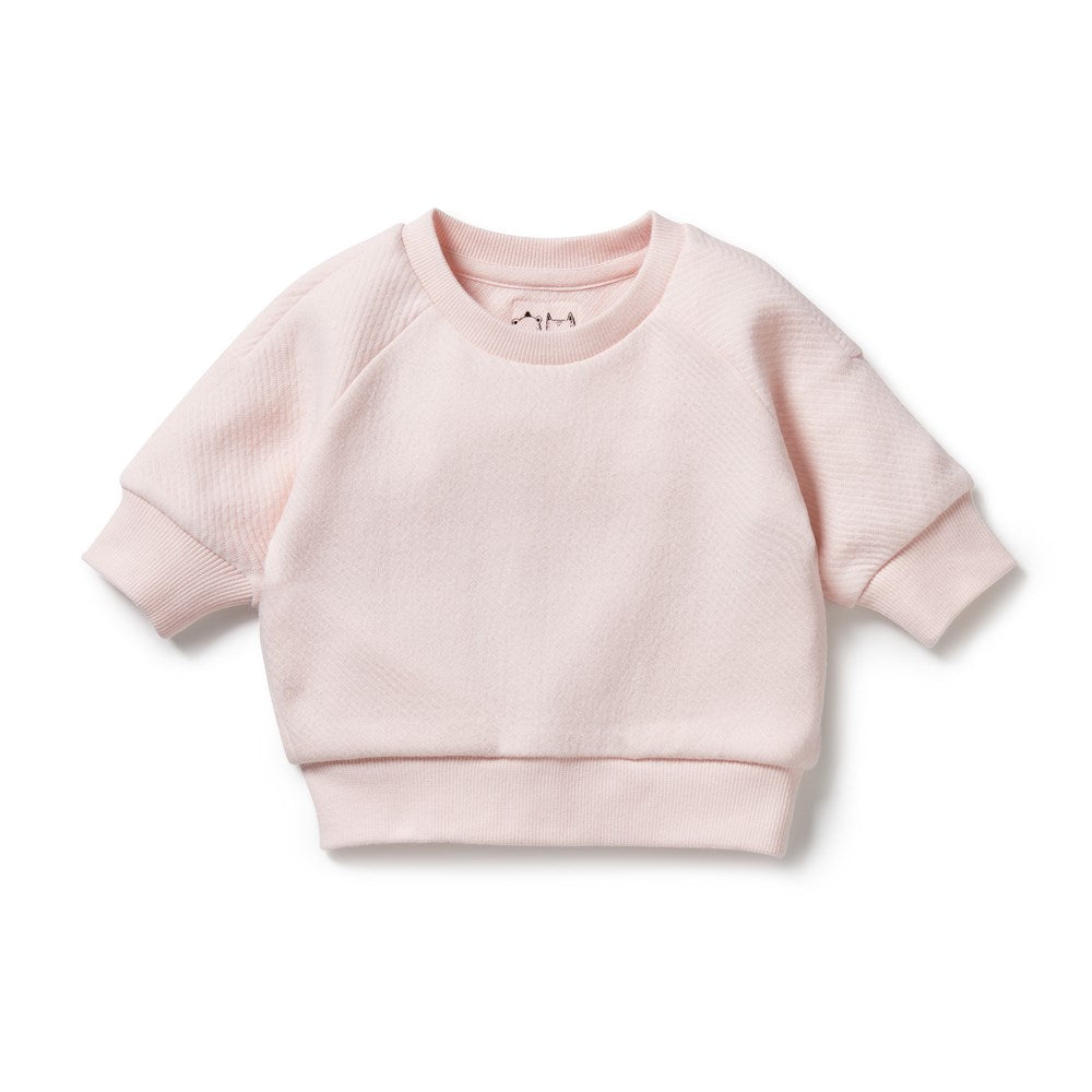 Organic Pink Quilted Sweatshirt for Women - Soft & Cozy Pullover for Casual Wear, Loungewear & Fall Fashion