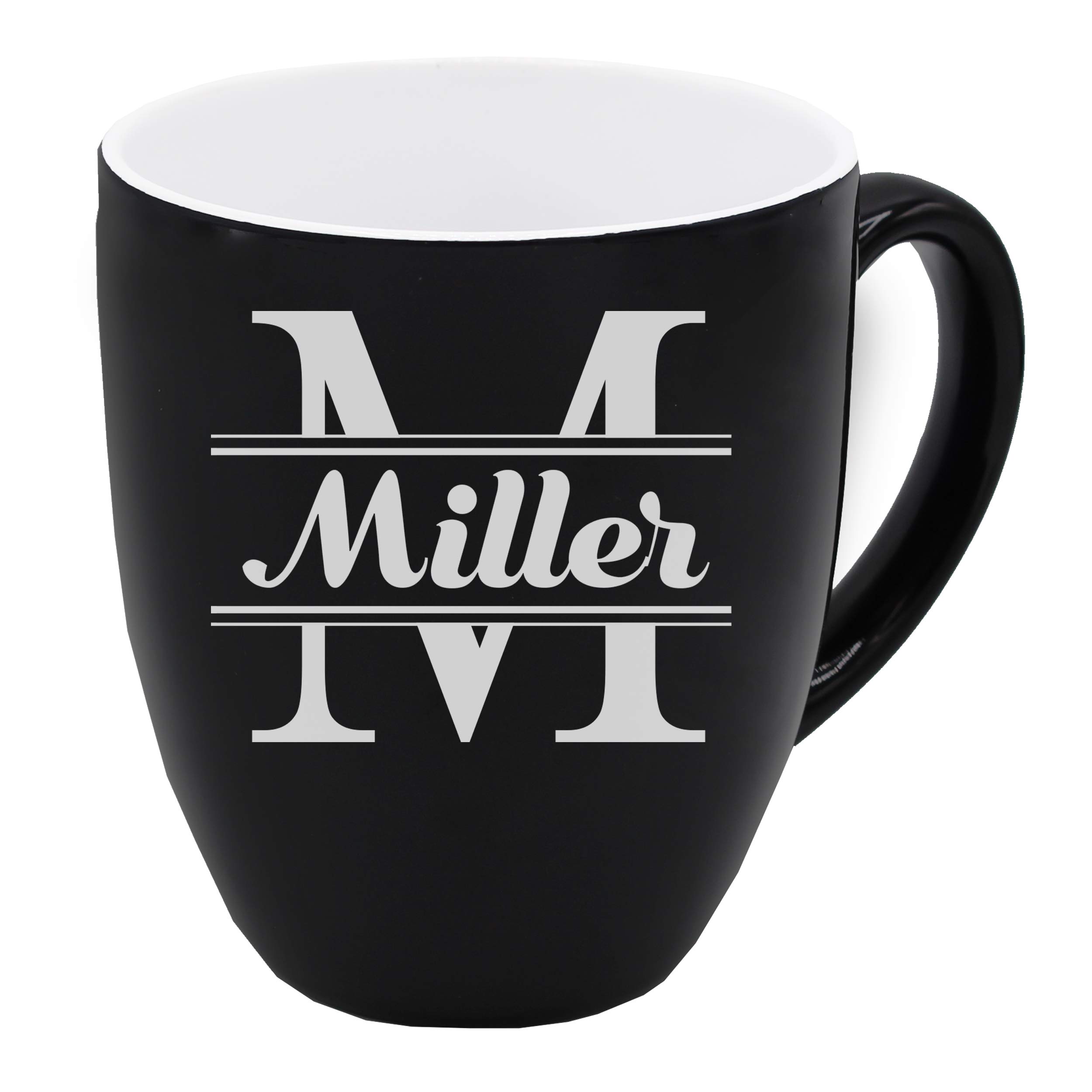 Personalized Engraved Coffee Mug - Custom Latte & Tea Cup with Name or Message - Perfect for Gifts, Office Use, or Home Coffee Time (Black)