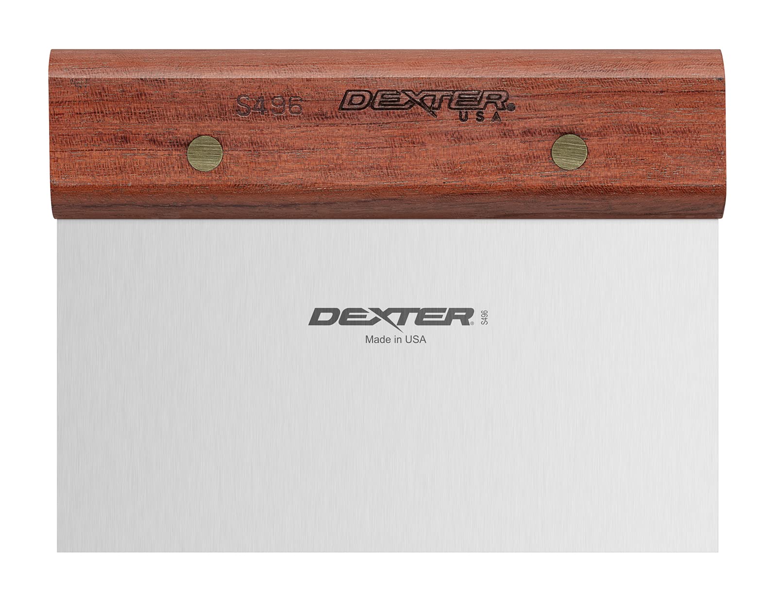 Dexter-Russell Stainless Steel Walnut Dough Scraper - 6x3 Inch Multi-Color Baking Tool for Pastry, Bread & Cookie Dough | Perfect for Home Bakers & Professional Kitchens