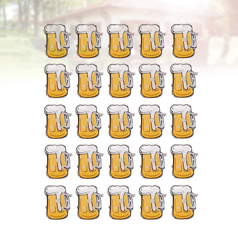 PRETYZOOM 50pcs Beer Enamel Pins - Beer Mug Lapel Pins, Drinker Brooches, Hat Pins & Tie Tacks - Luminous Badges for Shirts, Bags, Backpacks - Perfect for Beer Festivals, Parties & Gifts - Random Colors