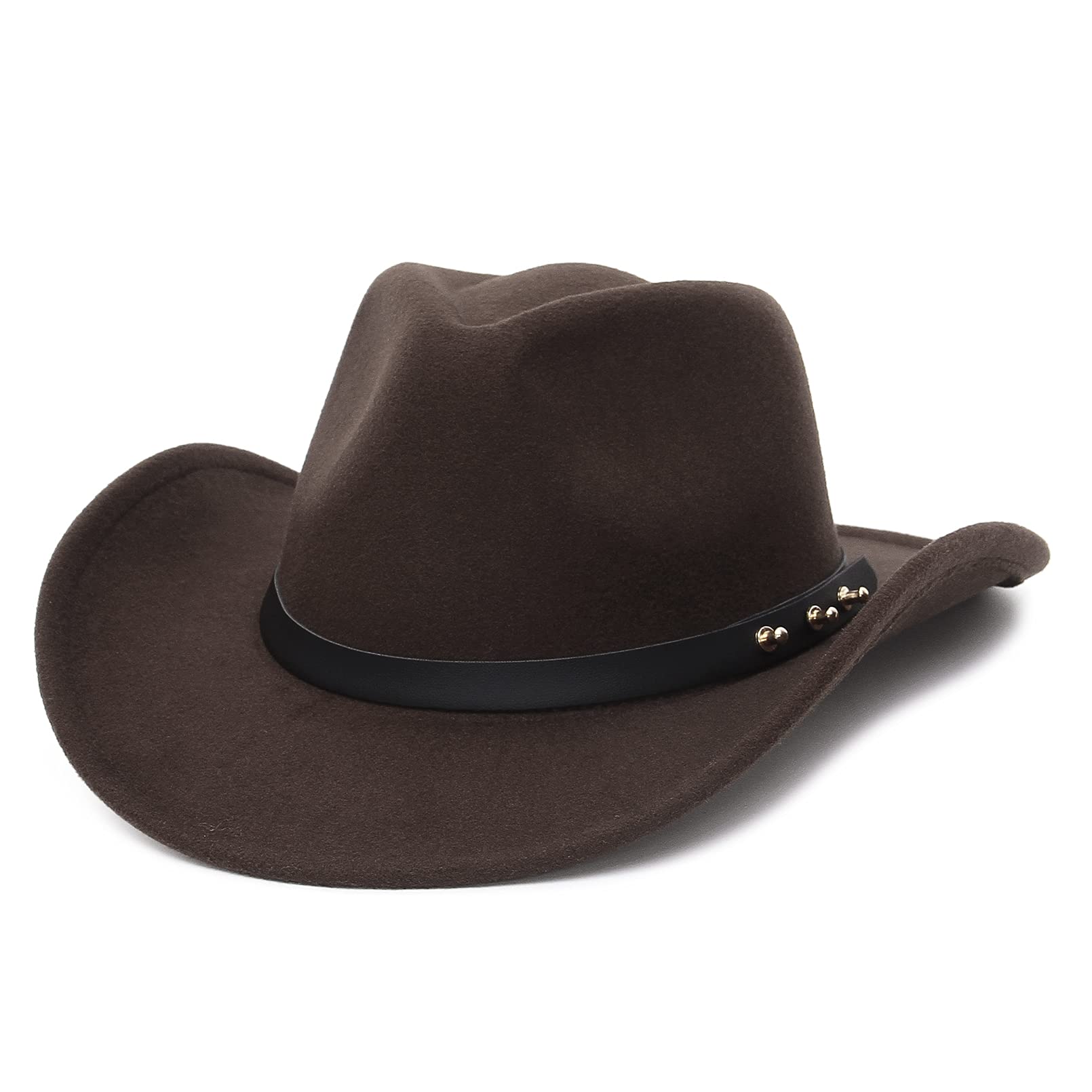 GEMVIE Classic Crushable Roll-Up Brim Cowboy Hat for Men & Women - Western Cowgirl Cowboy Hat with Belt Buckle - Perfect for Rodeo, Country Music Festivals & Outdoor Adventures