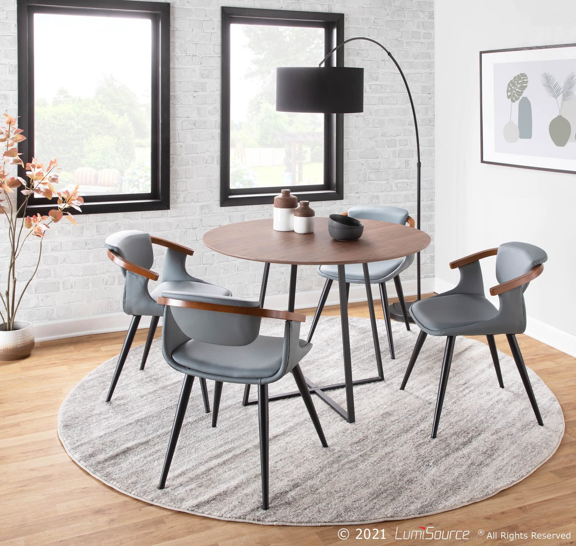 LumiSource Oracle Upholstered Dining Chair - Mid-Century Modern Kitchen Chair for Dining Table - Comfortable & Stylish Seating for Home, Restaurant, and Office Use