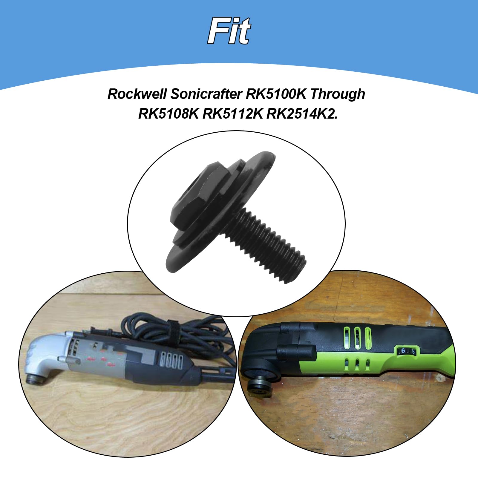 Rockwell Sonicrafter Replacement Fastening Kit (RW9157) - Includes 2 Screws & 1 Allen Key | Compatible with RK5100K, RK5108K, RK5112K, RK2514K2 Oscillating Multitools | Perfect for DIY Home Repairs, Woodworking & Professional Renovations