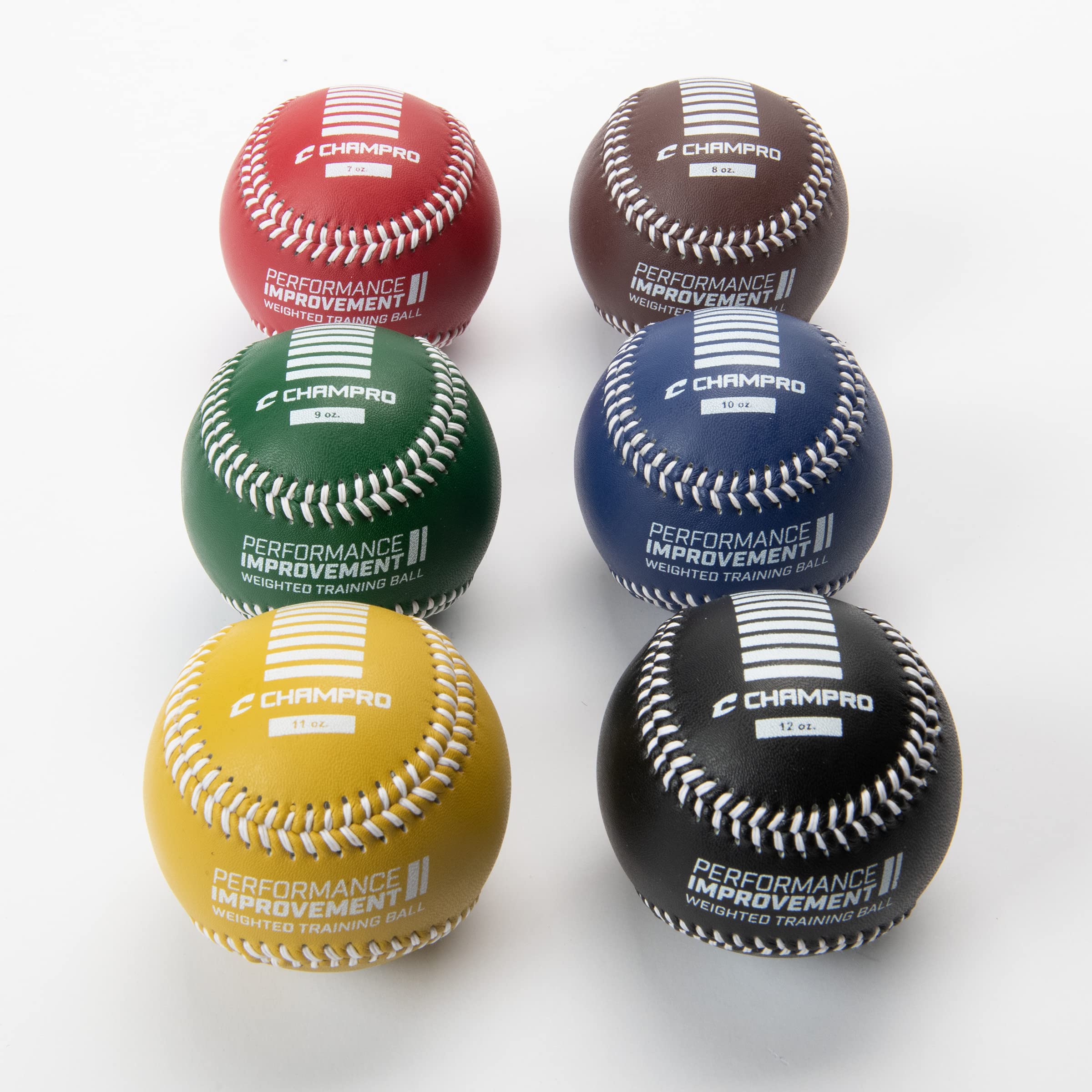CHAMPRO Weighted Training Baseballs for Pitching & Hitting Practice - Set of 6 | Perfect for Baseball Drills, Strength Training & Youth Development