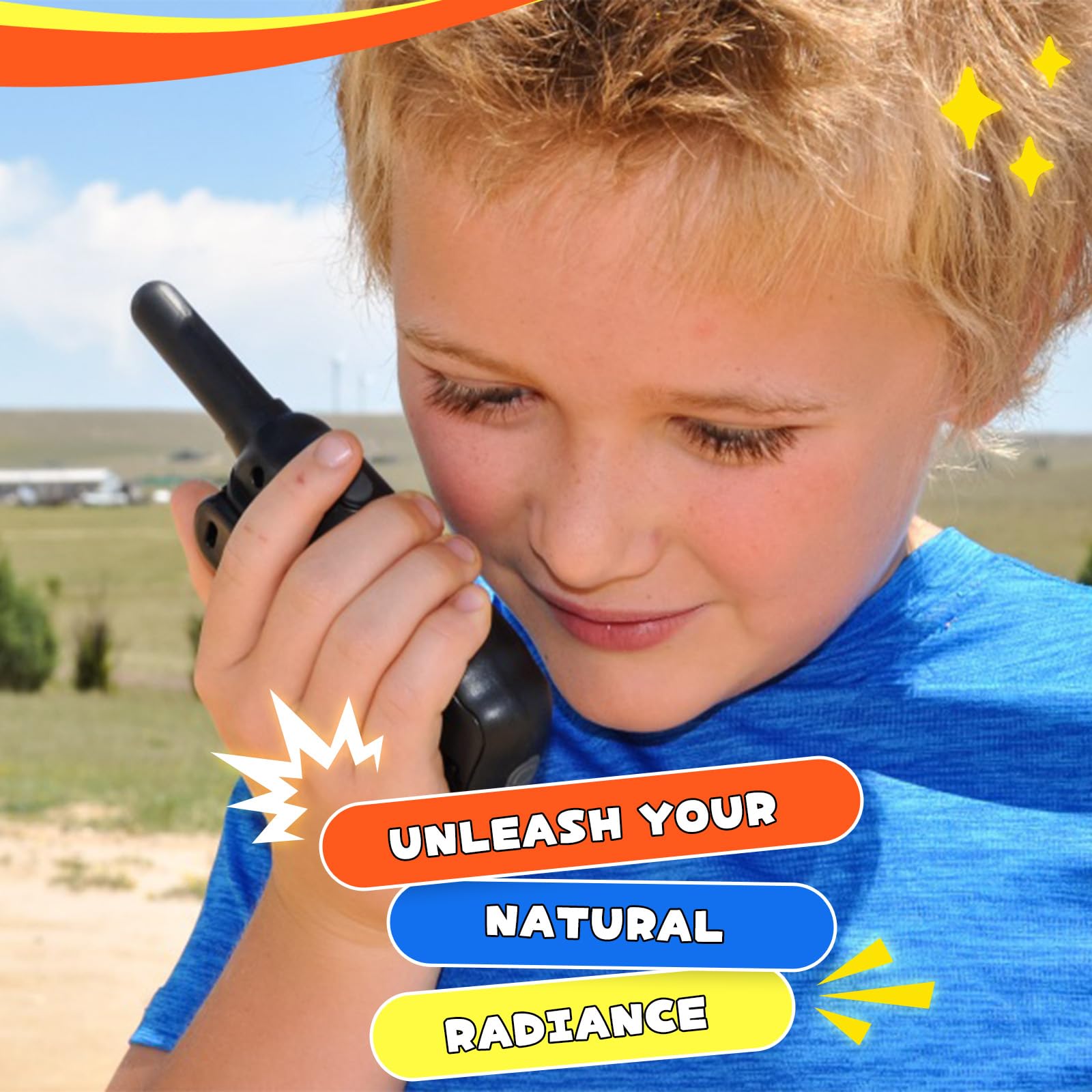 Wishouse Walkie Talkies for Kids & Adults - Rechargeable 4 Pack with 2 USB Chargers, 4X3000mAh Batteries & Lanyards - Long Range Two Way Radios for Hiking, Camping, Outdoor Adventures - Perfect Christmas Birthday Gift for Boys & Girls