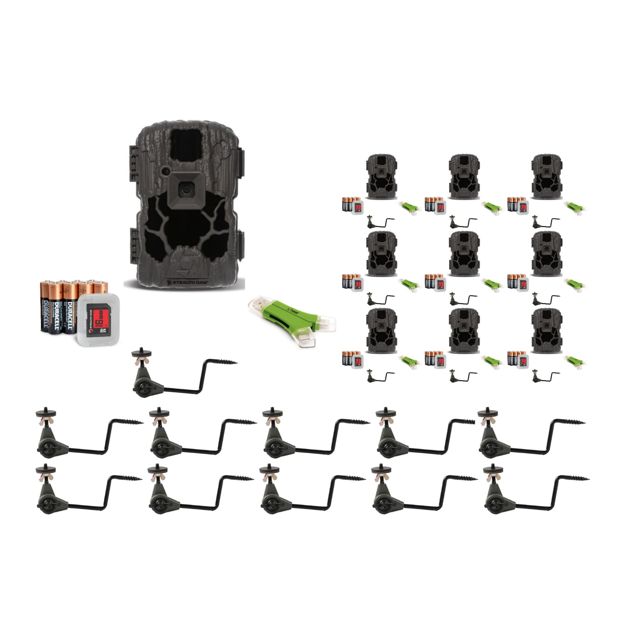Stealth Cam PXV26 26MP Trail Camera (10-Pack) with Camera Mounting Holder (10-Pack) - 20pc Bundle for Wildlife Monitoring, Hunting & Outdoor Security