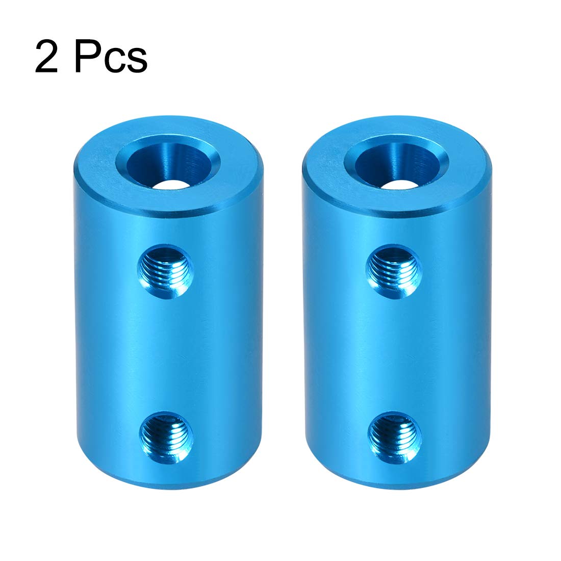 uxcell 6mm to 6mm Bore Aluminum Alloy Rigid Coupling Set Screw (L25XD14) - Shaft Coupler Connector for 3D Printers & Motors - Blue (2pcs) - Perfect for CNC Machines, Robotics & DIY Projects