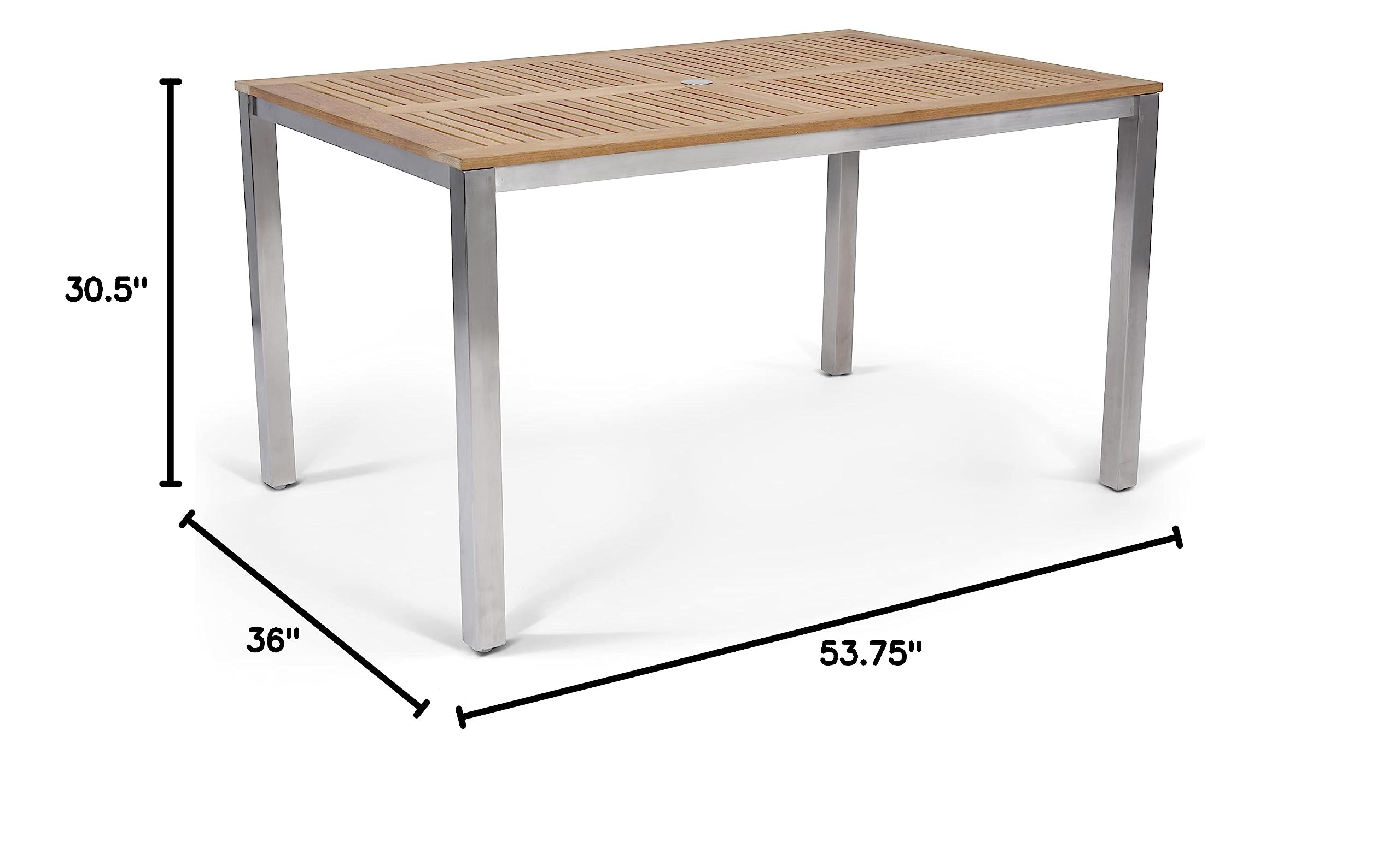 Homestyles Aruba Brown Outdoor Dining Table - Weather-Resistant Patio Furniture for Backyard, Garden & Poolside Dining