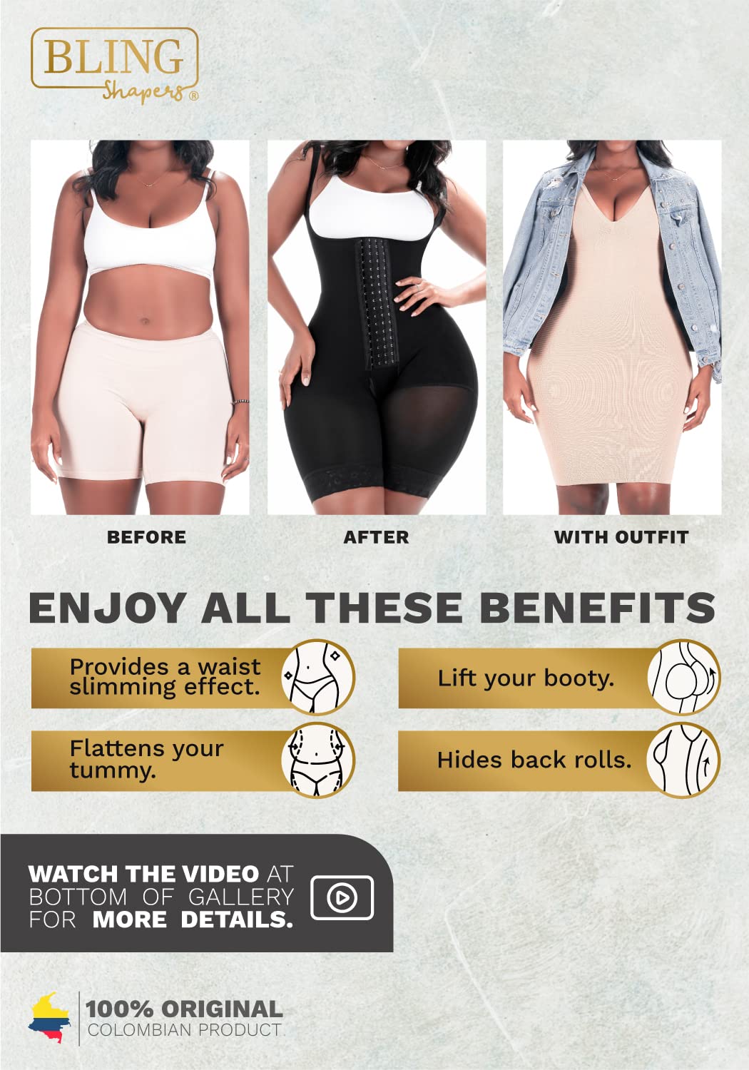 098BF Colombian Shapewear for Women - Guitar Shaped Fajas for Wide Hips & Hourglass Figure | Perfect for Postpartum Recovery, Waist Training & Body Shaping