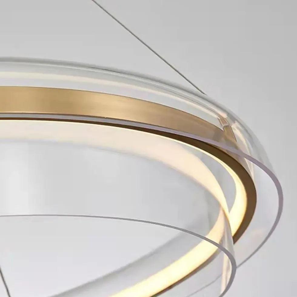 Modern Minimalist Gold Ring Design Pendant Light - Elegant Ceiling Fixture for Living Room, Bedroom, and Dining Room Decor