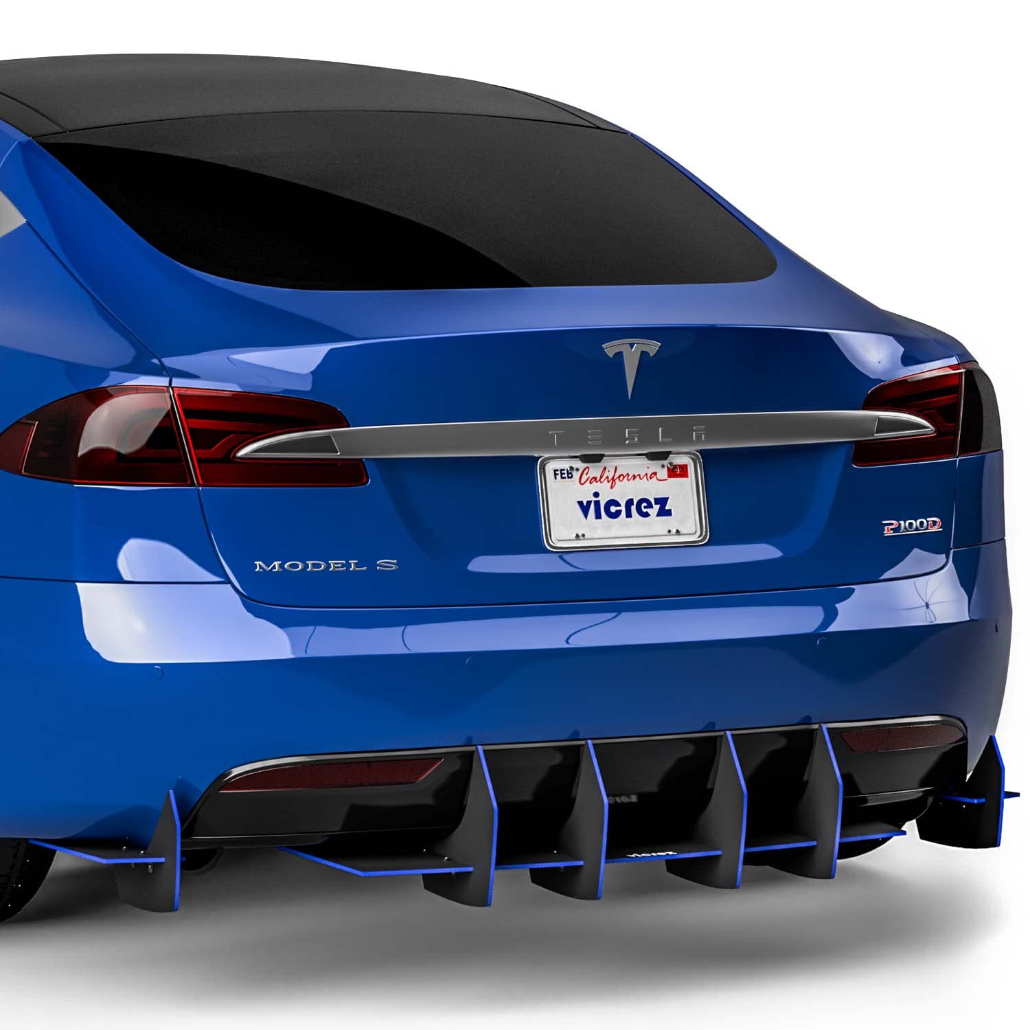 Vicrez Centa VR2 Rear Diffuser vz102387 for Tesla Model S 2015-2025 - Carbon Fiber Performance Upgrade for Enhanced Aerodynamics & Sporty Styling | Perfect for Track Days & Car Shows