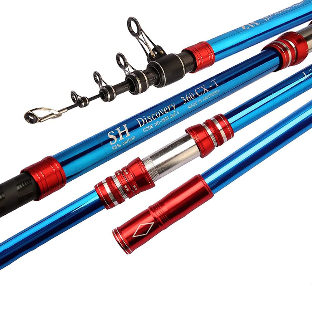 RSTJVBD Portable Carbon Fiber Telescopic Fishing Rod with X-Warping Paint & Ceramic Guide Rings - 3.0m Lightweight Travel Rod for Rivers, Lakes & Ocean Fishing - Perfect Gift for Beginners & Anglers - Ideal for Camping, Hiking & Outdoor Adventures