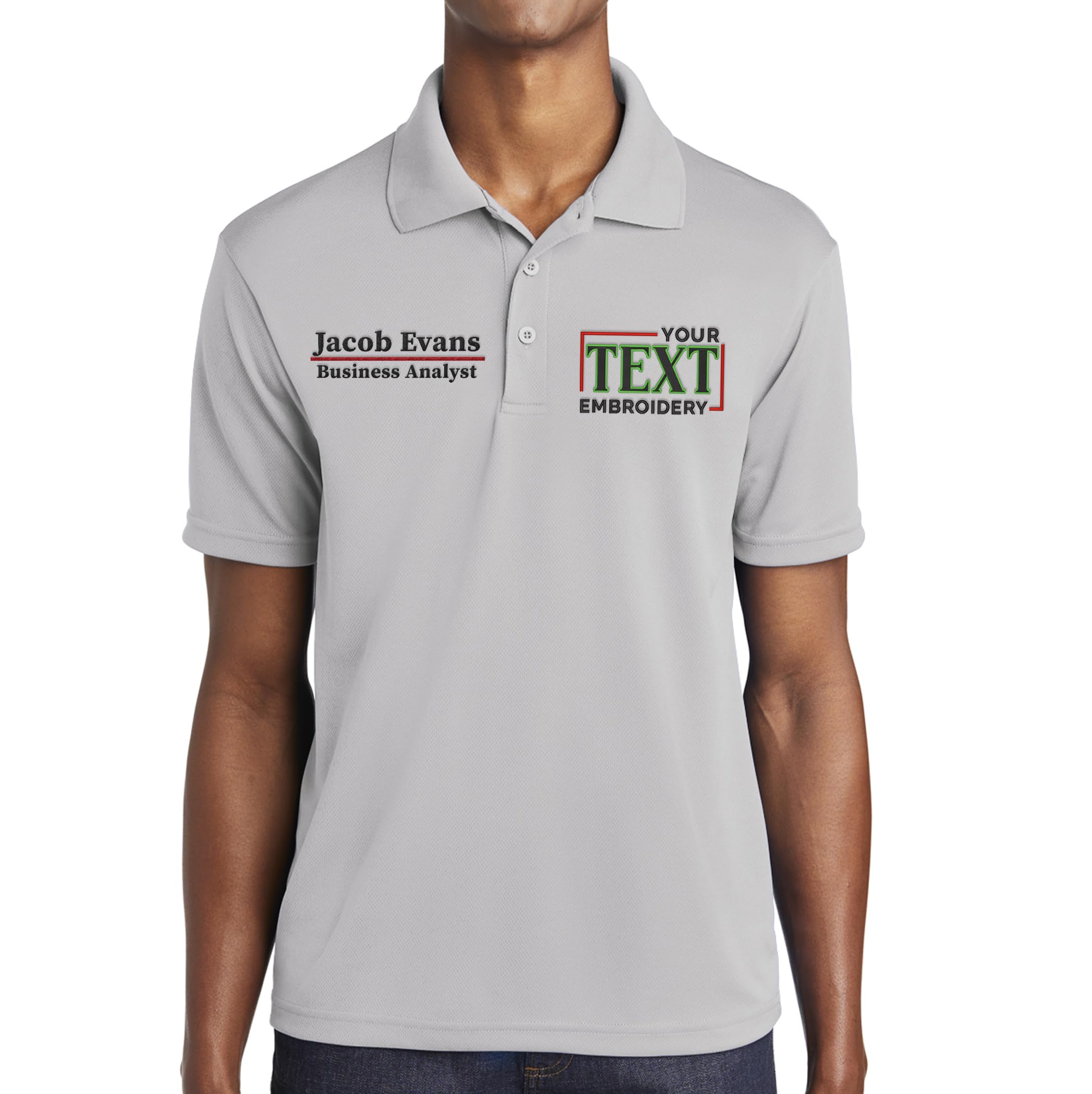Custom Embroidered Men's Polo Shirts - Personalized Short Sleeve Golf Shirt with Name/Text - Perfect for Golf, Business Casual & Summer Outings