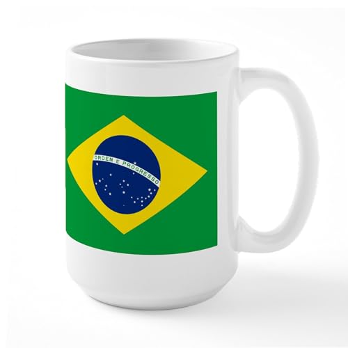 White - Flag Of Brazil Large Mug