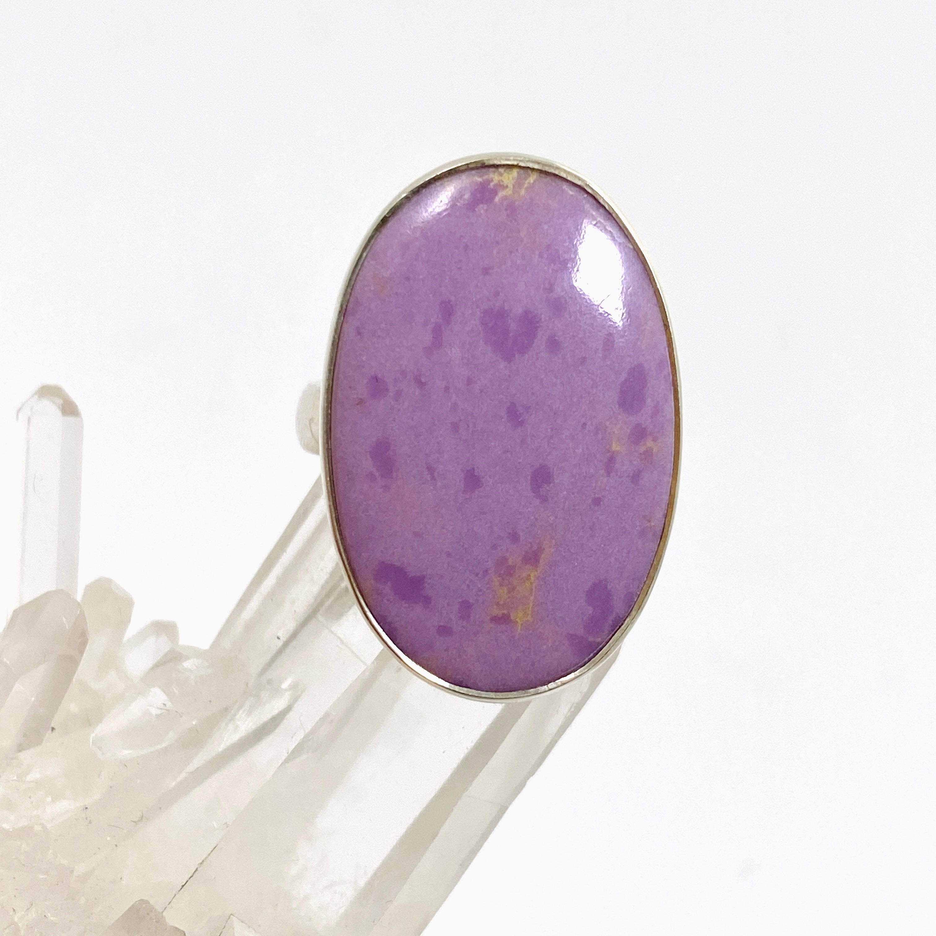 Natural Phosphosiderite Oval Cabochon Ring - Adjustable Size R5000PPD - Handmade Gemstone Jewelry for Women - Perfect for Everyday Wear, Gift Giving & Spiritual Healing