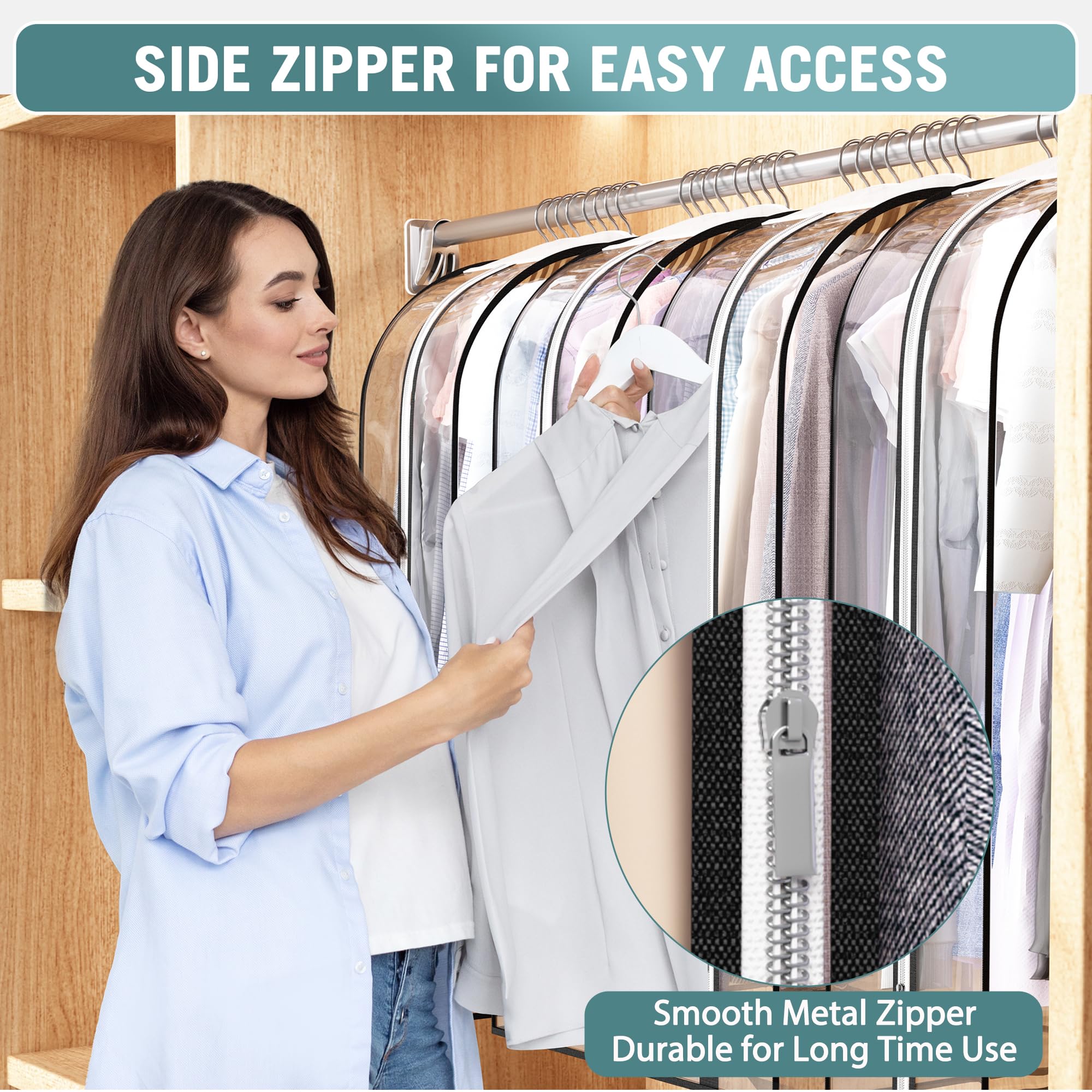 Clear Garment Bags for Hanging Clothes - 10