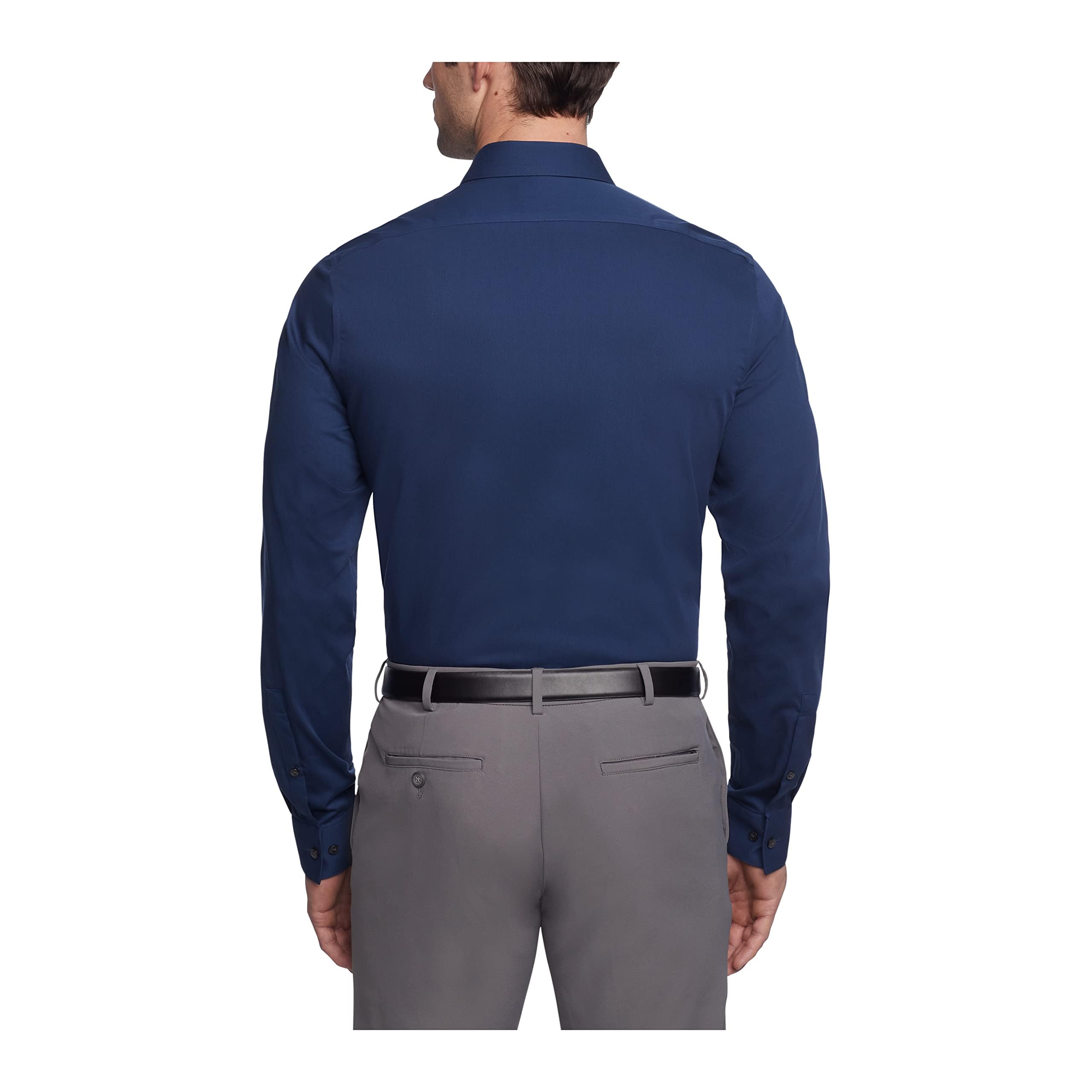 Calvin Klein Slim Fit Non-Iron Solid Dress Shirts for Men - Perfect for Office Wear, Business Meetings & Formal Occasions