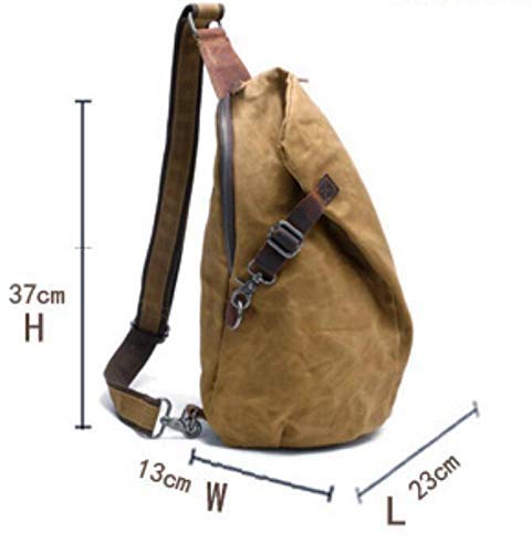 Men's Waxed Canvas Sling Backpack - Durable Crossbody Bag for Travel, Hiking & Everyday Use | Casual Daypack for Work, School & Outdoor Adventures