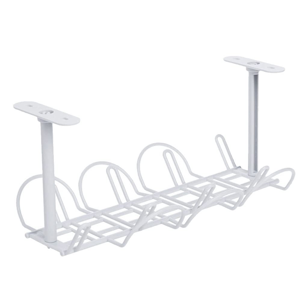 LIRUXUN Under Desk Cable Management Tray - 1 Set Iron Cable Rack, Wire Organizer Basket for Computer Wires & Power Cords - Perfect for Office, Home & Gaming Setup Organization