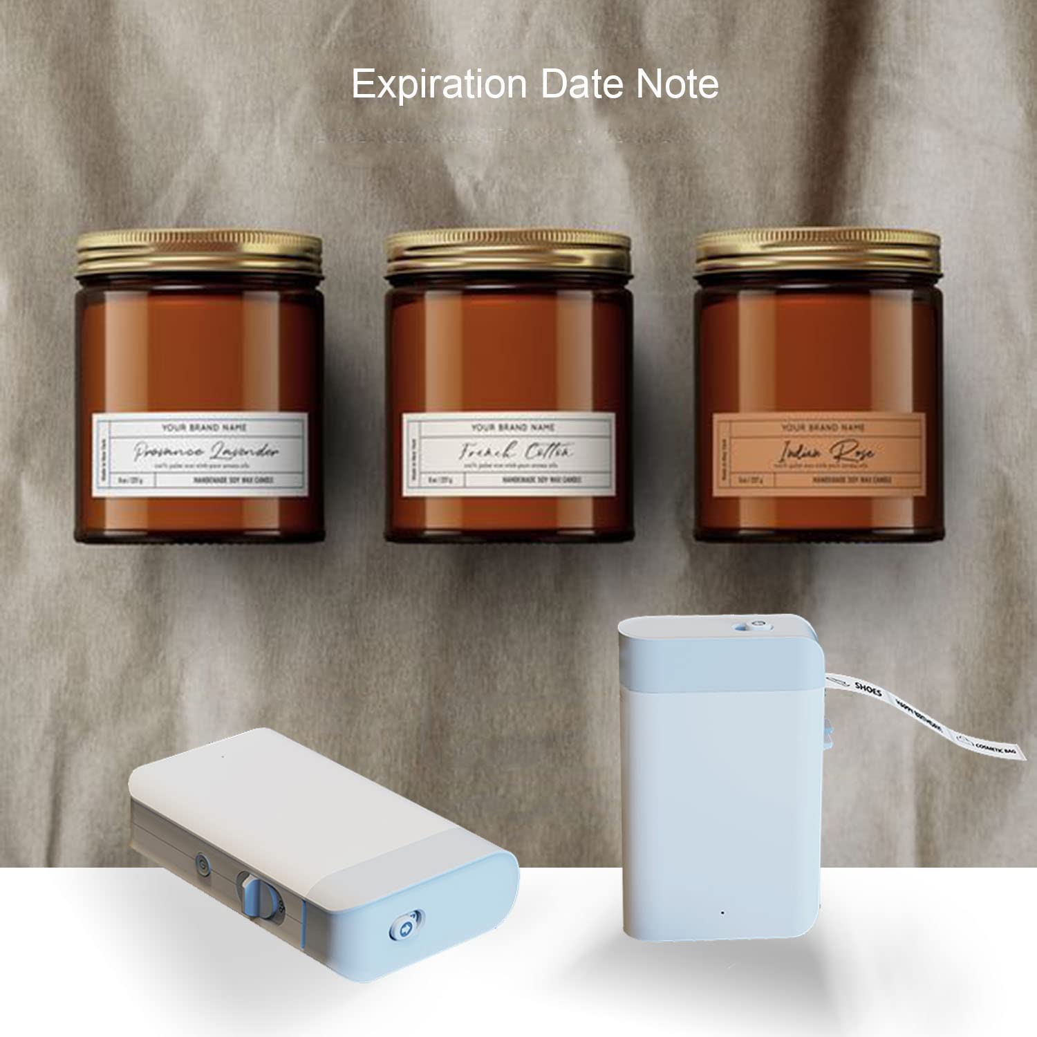 Bluetooth Thermal Label Printer - Portable Mini Label Maker with Rechargeable Battery, 3 Tapes Included for Home Office, School, Kitchen & Organization | Perfect for Shipping Labels, Pantry Organization & Craft Projects