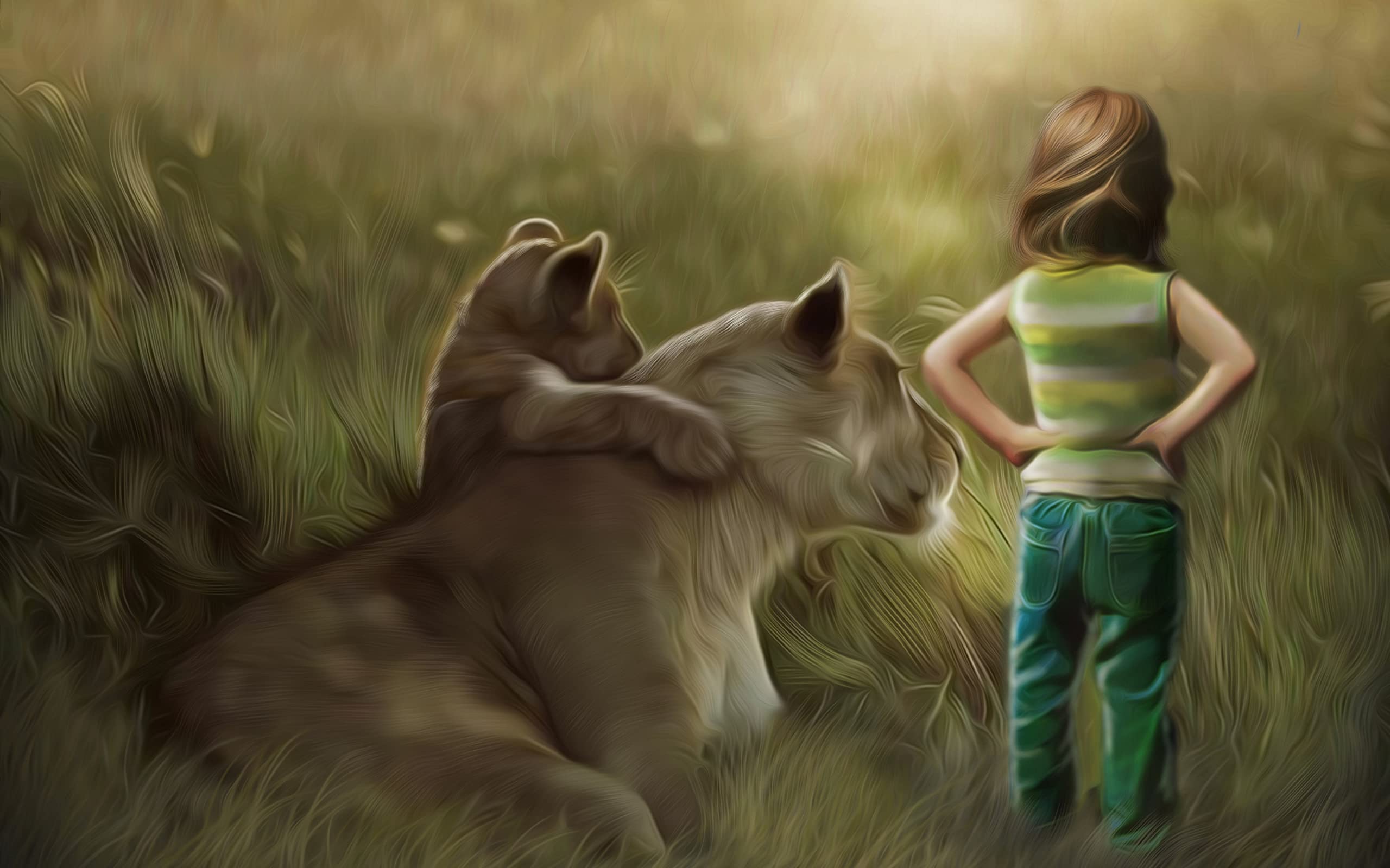 300 Piece Wooden Jigsaw Puzzle for Adults - Lion & Little Girl Forest Scene | Educational Puzzle for Kids, Family Game Night, Birthday Gift & Home Decor Art | Perfect for Stress Relief, Cognitive Development & Wall Display