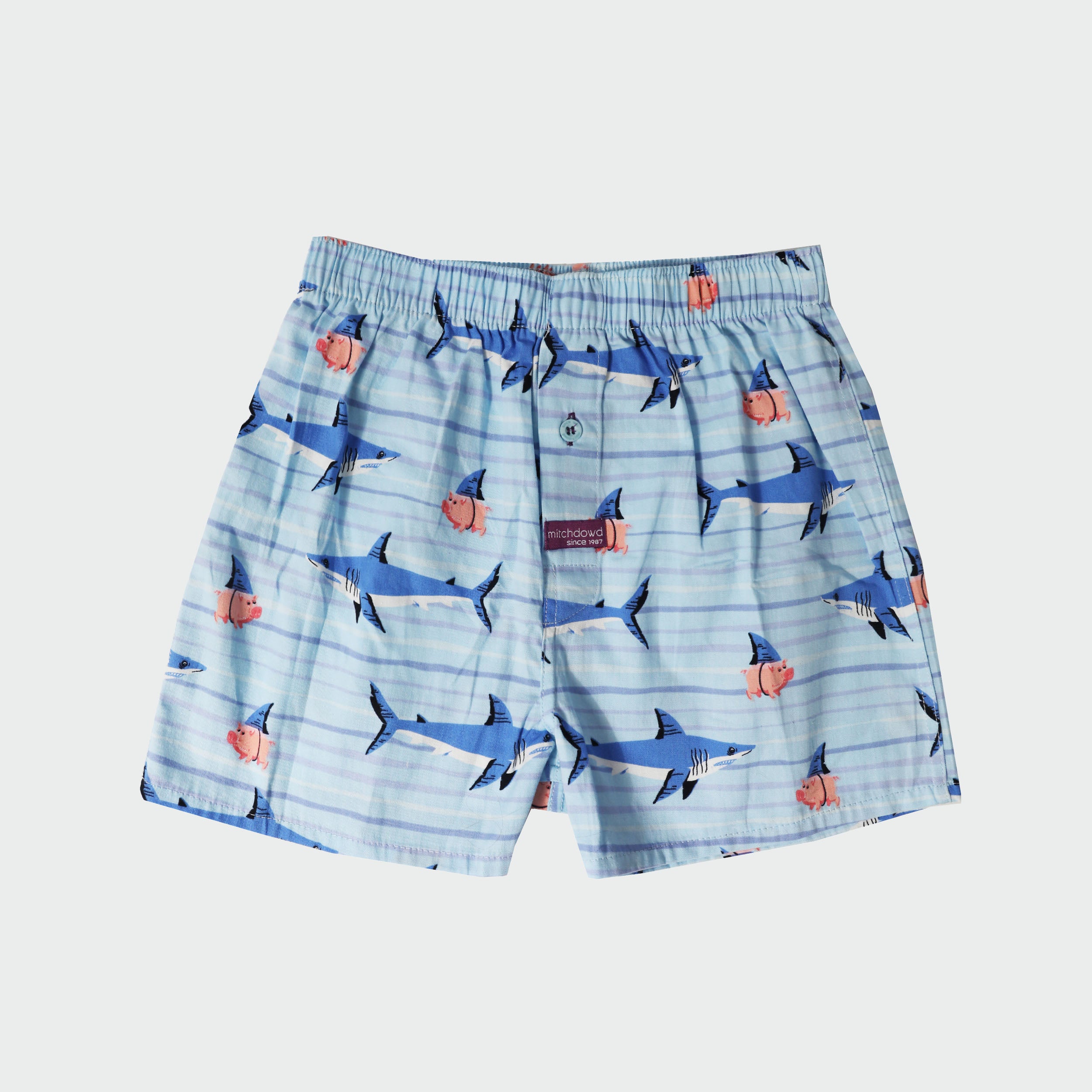 Boys' Great White Shark Cotton Boxer Shorts - Soft & Comfortable Underwear for Kids - Perfect for School, Sports & Everyday Wear