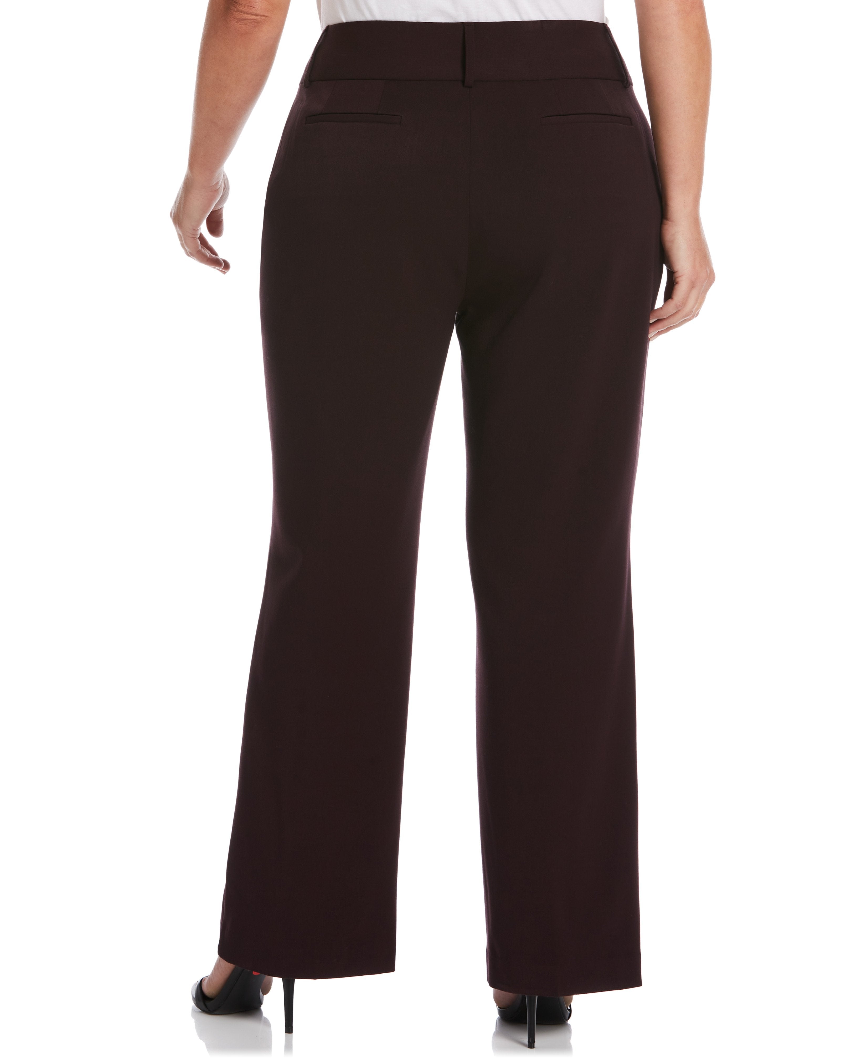 Plus Size Gabardine Bootcut Pants for Women - Curvy Fit & Comfortable Stretch (Office, Casual, Business Attire)