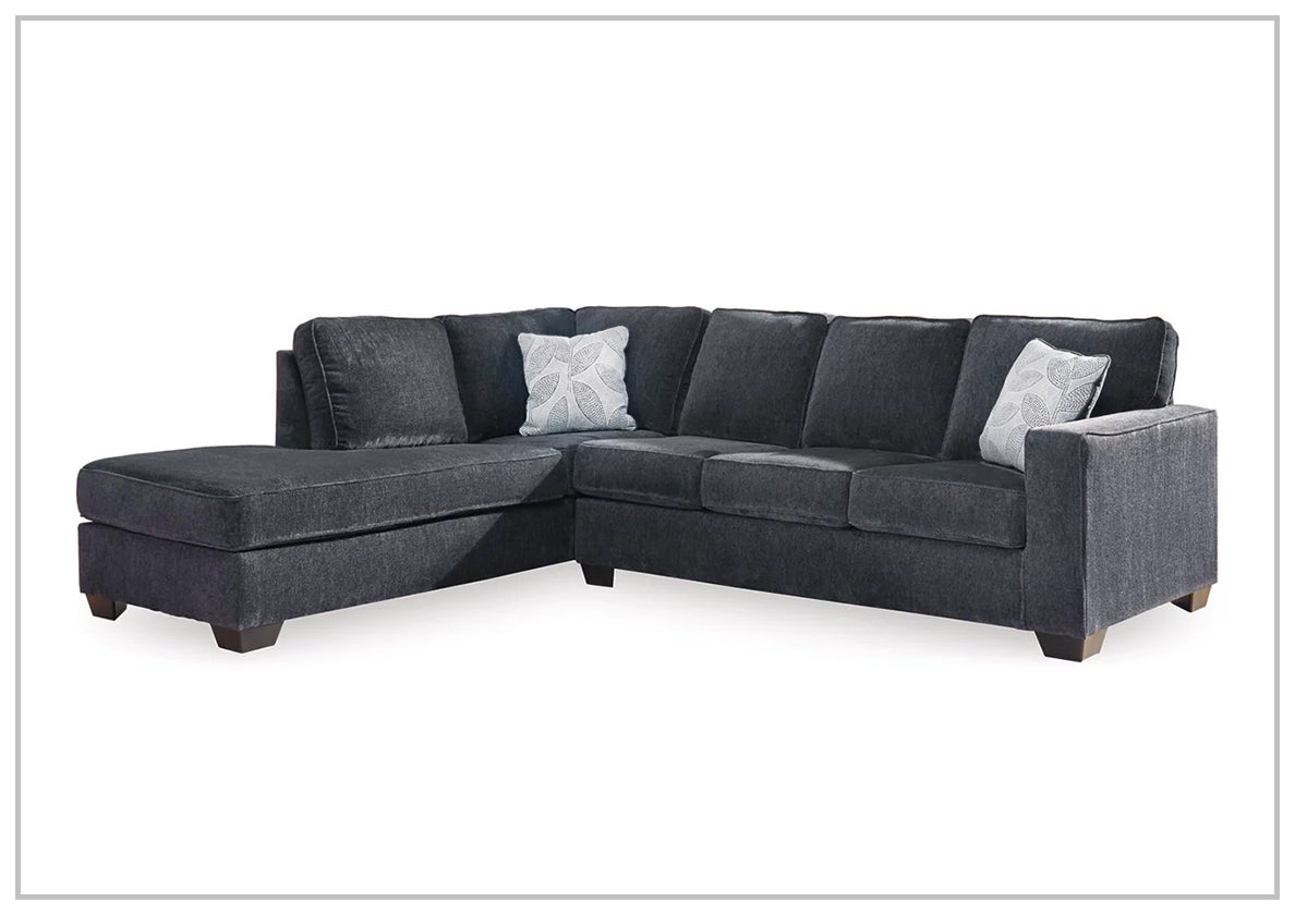 Gio Italia Aster Fabric Full Size Sleeper Sectional with Chaise - Modern Convertible Sofa Bed for Living Room, Guest Room & Small Spaces