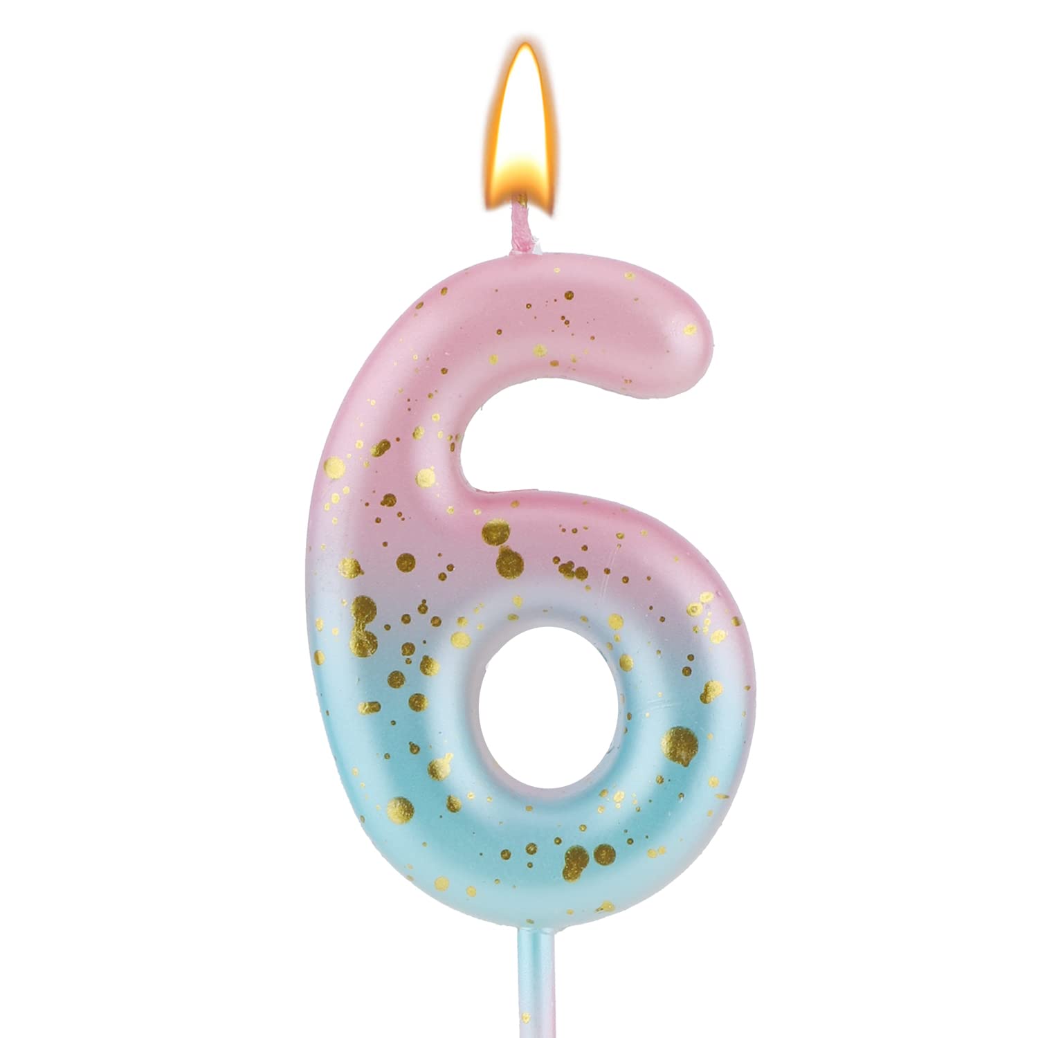 Pink Blue Gradient Birthday Number & Letter Candles for Cakes - Decorative Cake Toppers for Birthday Parties, Anniversaries & Celebrations