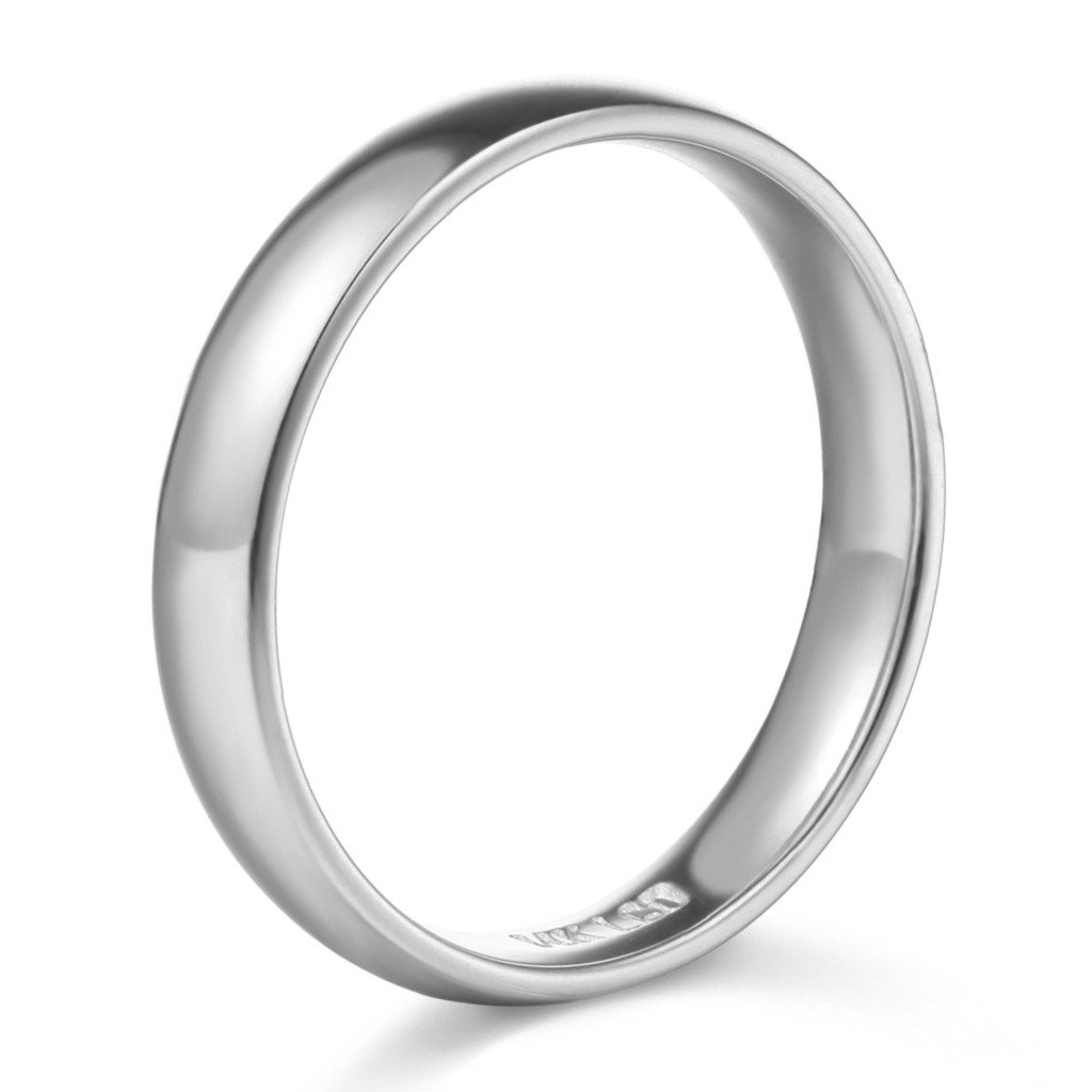 14K Yellow or White Gold 2mm Plain Wedding Band Ring for Women & Men - Classic Minimalist Stackable Ring for Engagement, Anniversary & Everyday Wear