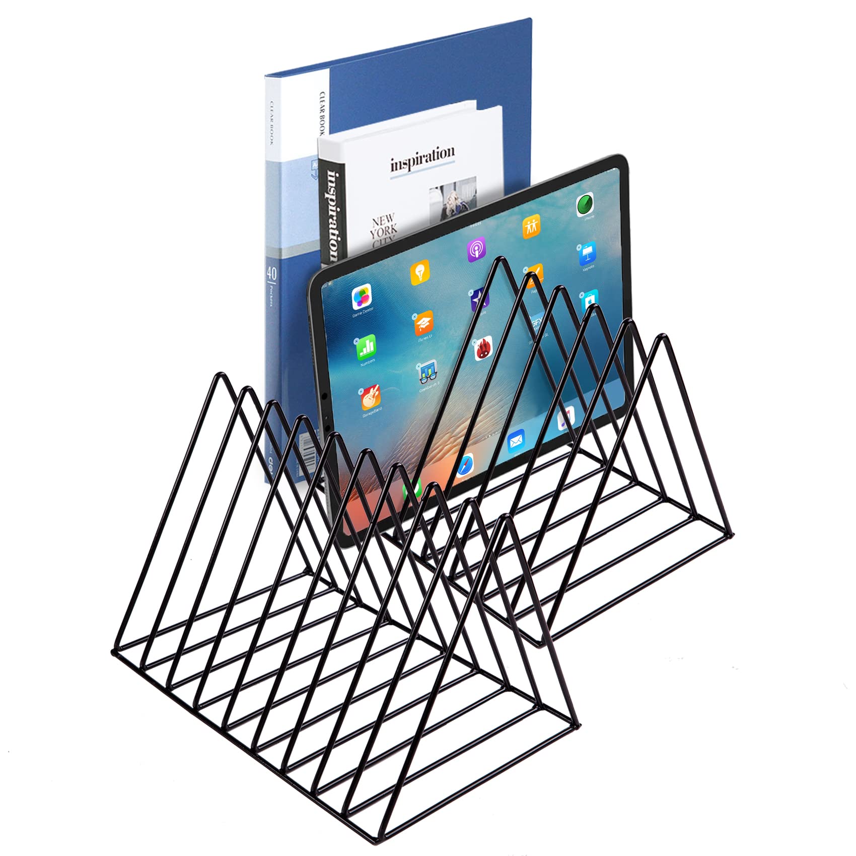 2-Pack Vertical Desk File Organizer - Paper, Mail, Magazine & Book Holder for Office & Home Workspace Organization | Perfect for Desktop Storage & Display