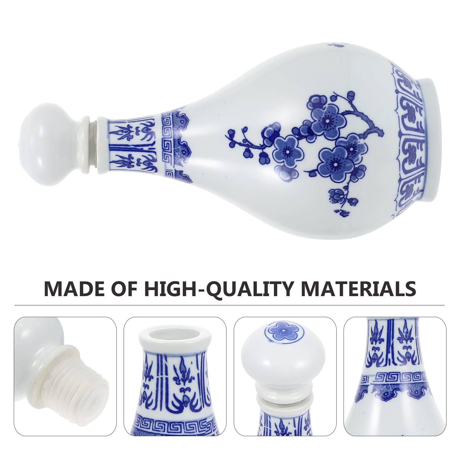 Premium Ceramic Sake Carafe - Hot & Cold Serving Bottle for Japanese Plum Wine, Beer, Juice & Milk | Elegant Plum Blossom Design | Perfect for Home Entertaining, Sake Tasting & Brewing