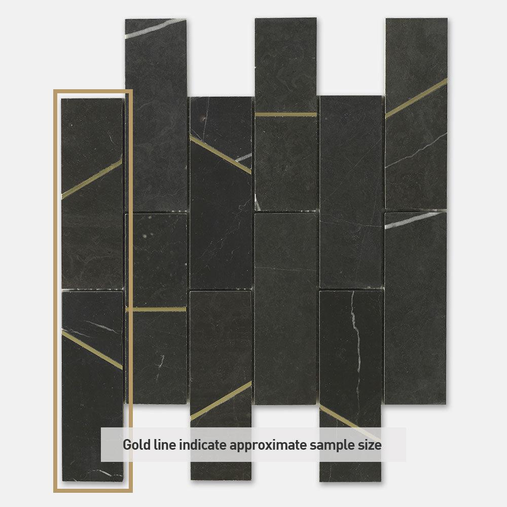 Premium Nero Marquina Honed Marble Mosaic Tile Sheets - Elegant Black & White Geometric Pattern for Kitchen Backsplash, Bathroom Wall, and Shower Floor - 12x12 Inch (per sheet)