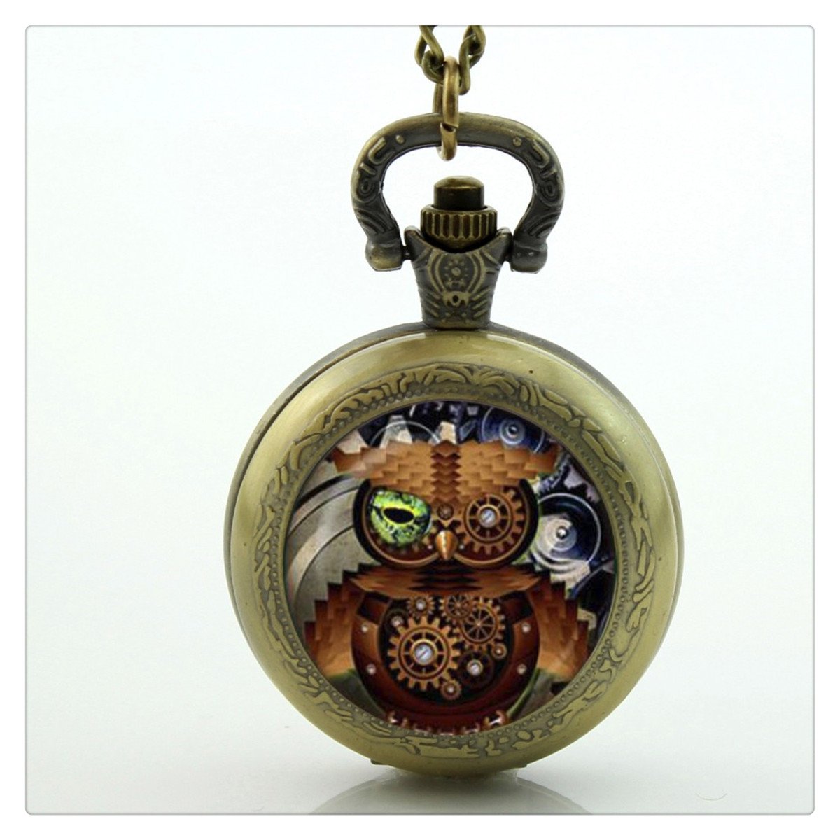 Vintage Bronze Owl Pocket Watch Necklace - Unique Steampunk Jewelry Gift for Women & Men - Perfect for Vintage Lovers, Cosplay & Special Occasions