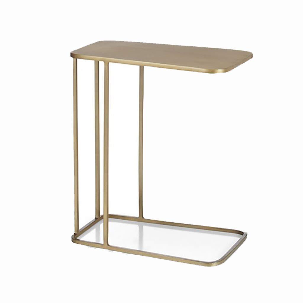 Industrial C-Shaped End Table - Modern Nightstand, Coffee Table & Sofa Side Table for Living Room, Bedroom & Office - Sturdy & Space-Saving Design for Small Spaces